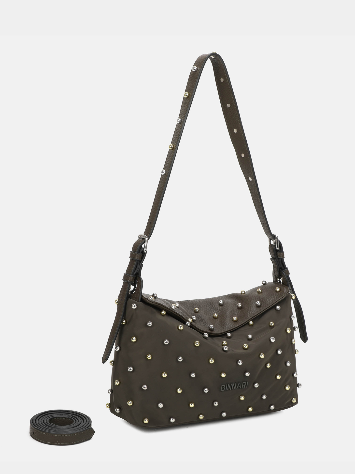 Binnari - Genie Khaki Stud Shoulder Bag