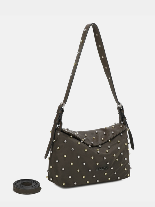 Binnari - Genie Khaki Stud Shoulder Bag