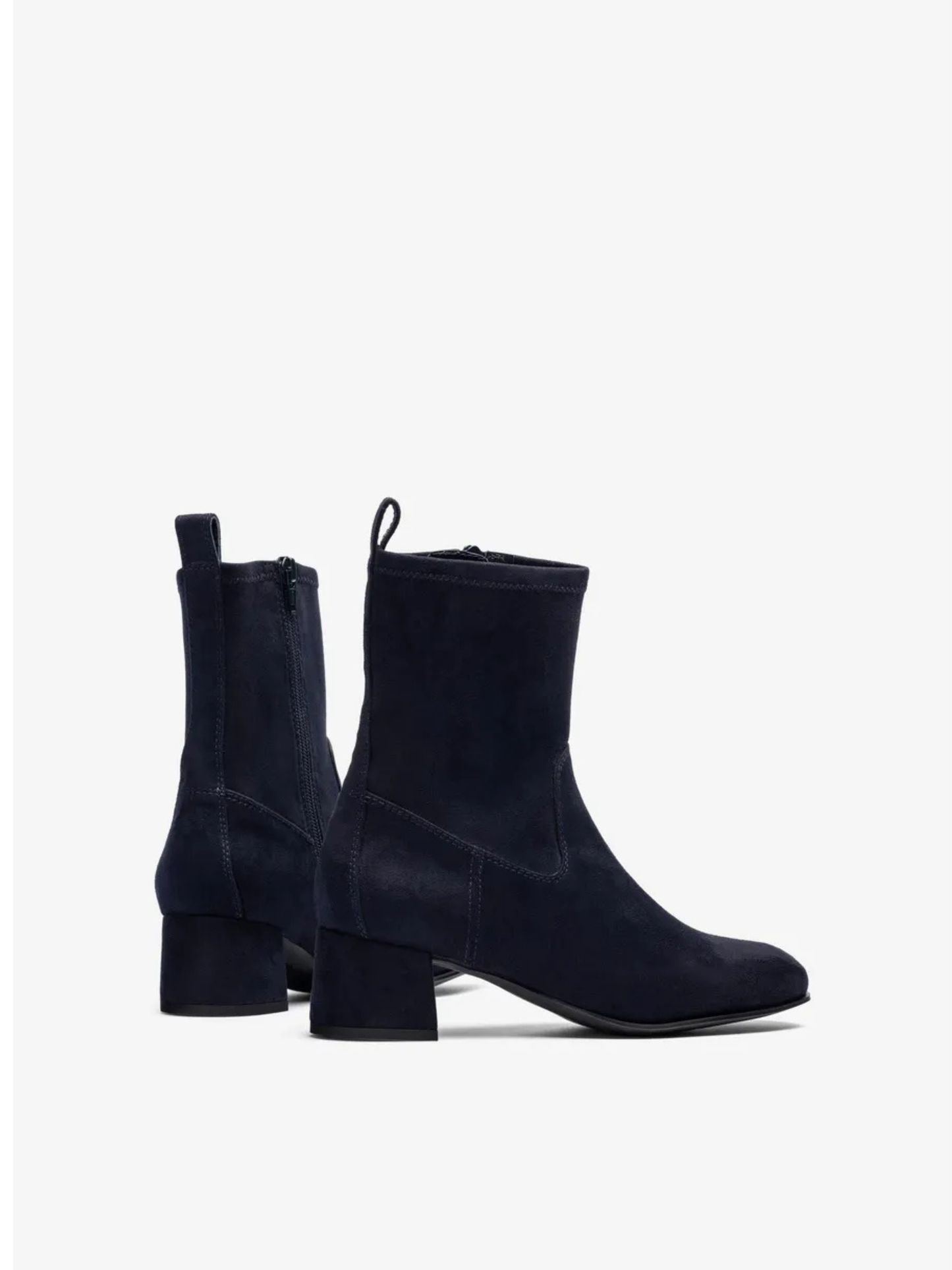Unisa - Dark Navy Suede Low Block Heel Boot