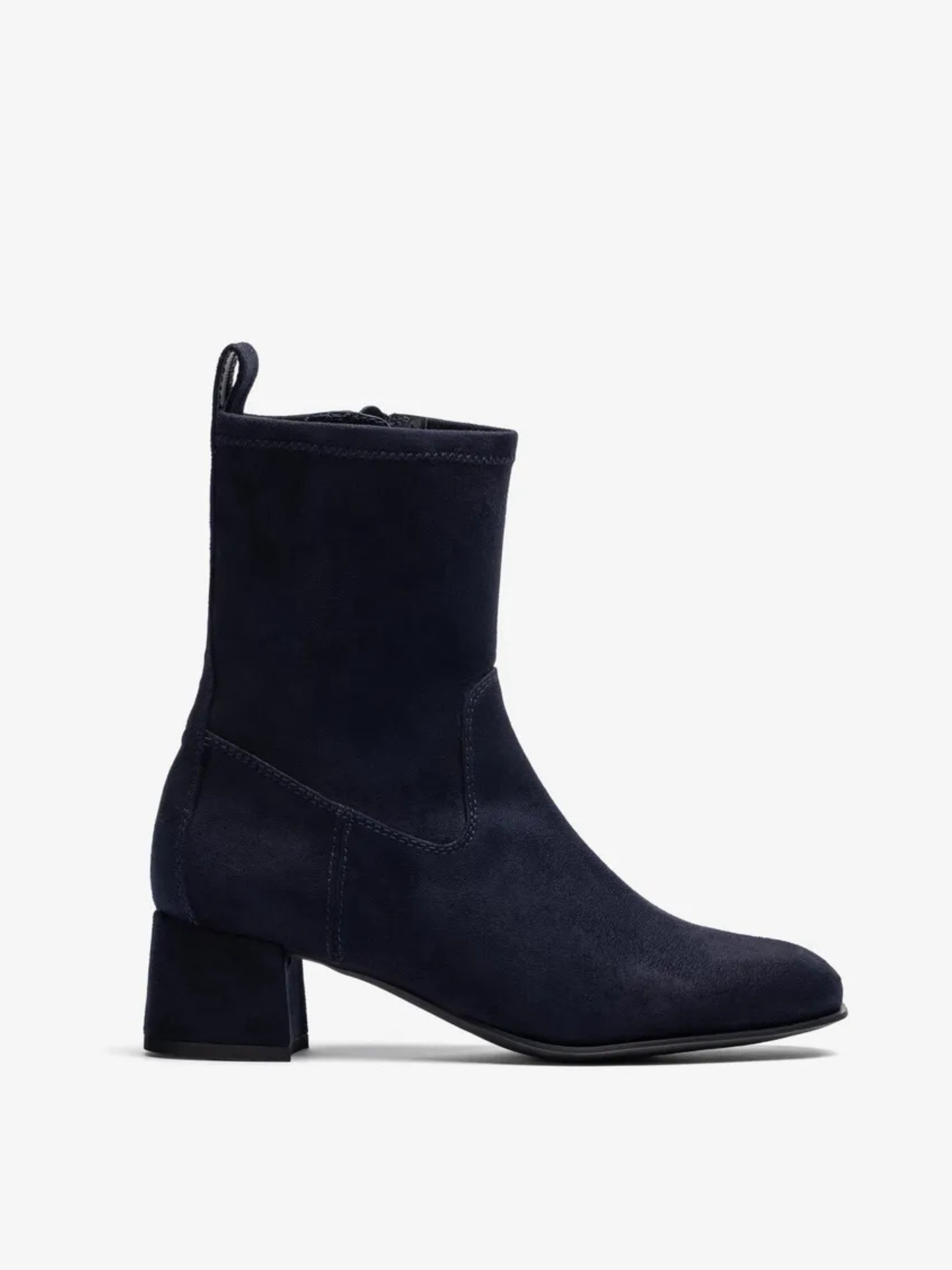 Unisa - Dark Navy Suede Low Block Heel Boot