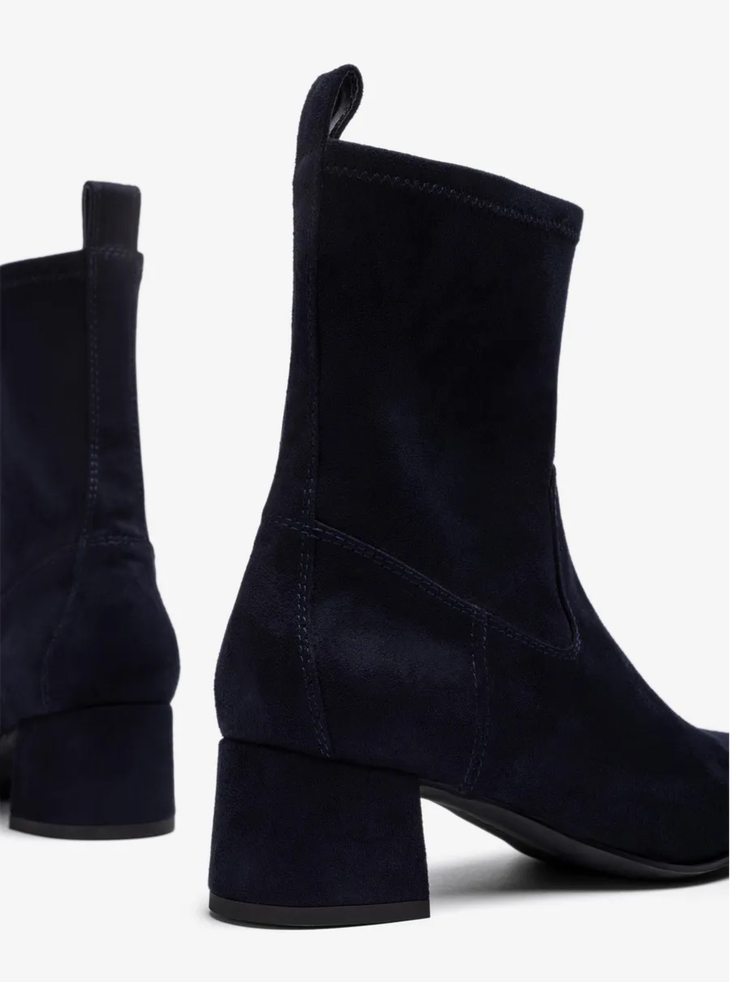 Unisa - Dark Navy Suede Low Block Heel Boot