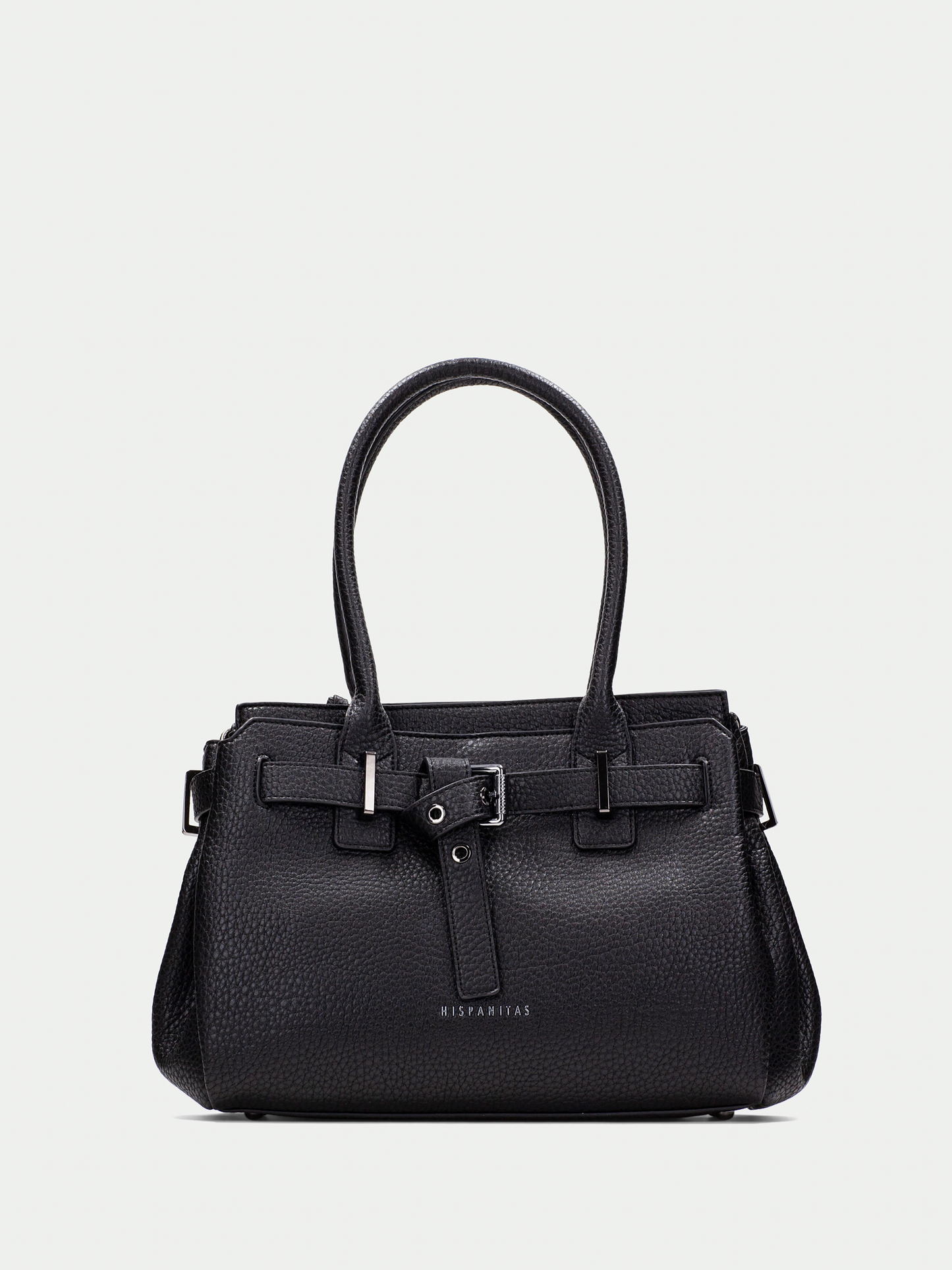 Hispanitas -Black Tote Bag With Chrome Hardware