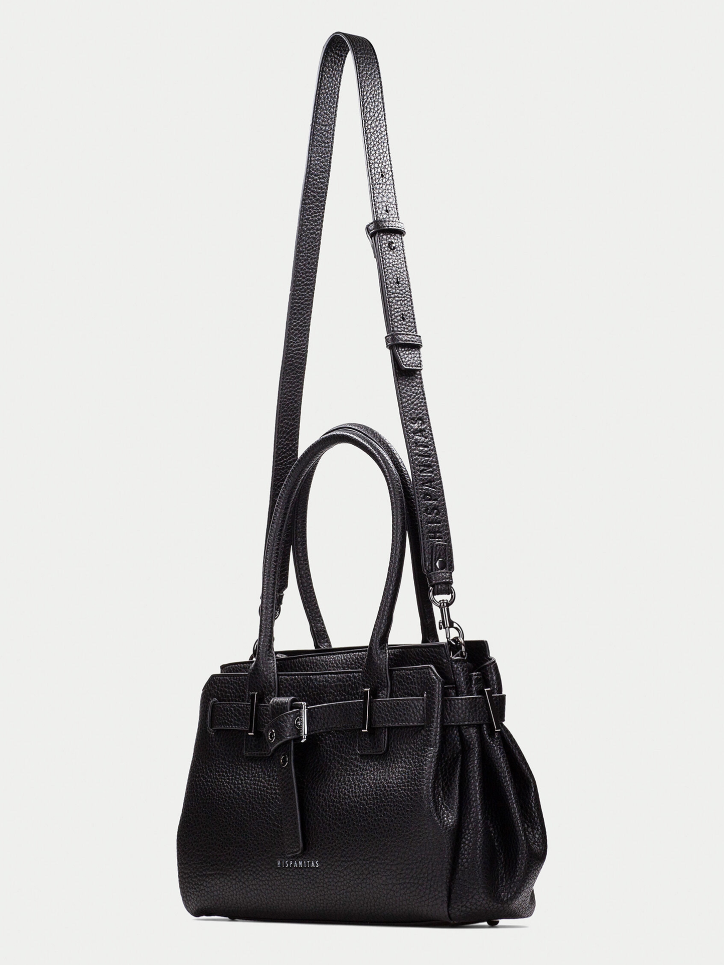 Hispanitas -Black Tote Bag With Chrome Hardware