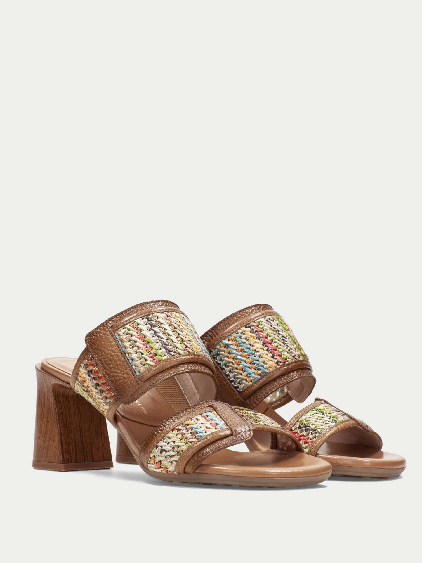 Hispanitas - Double Strap Multi Raffia Block Heel Sandal