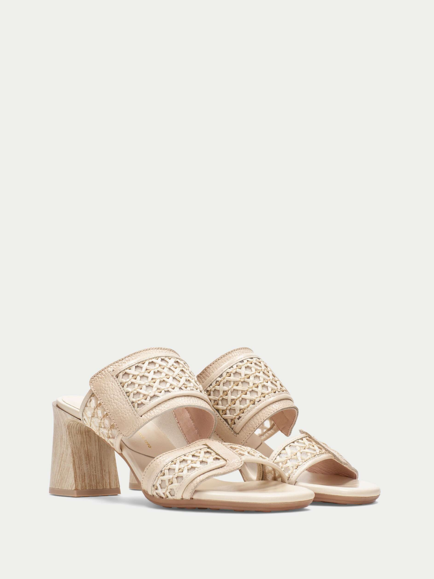Hispanitas - Double Strap Raffia Hessian Block Heel Sandal