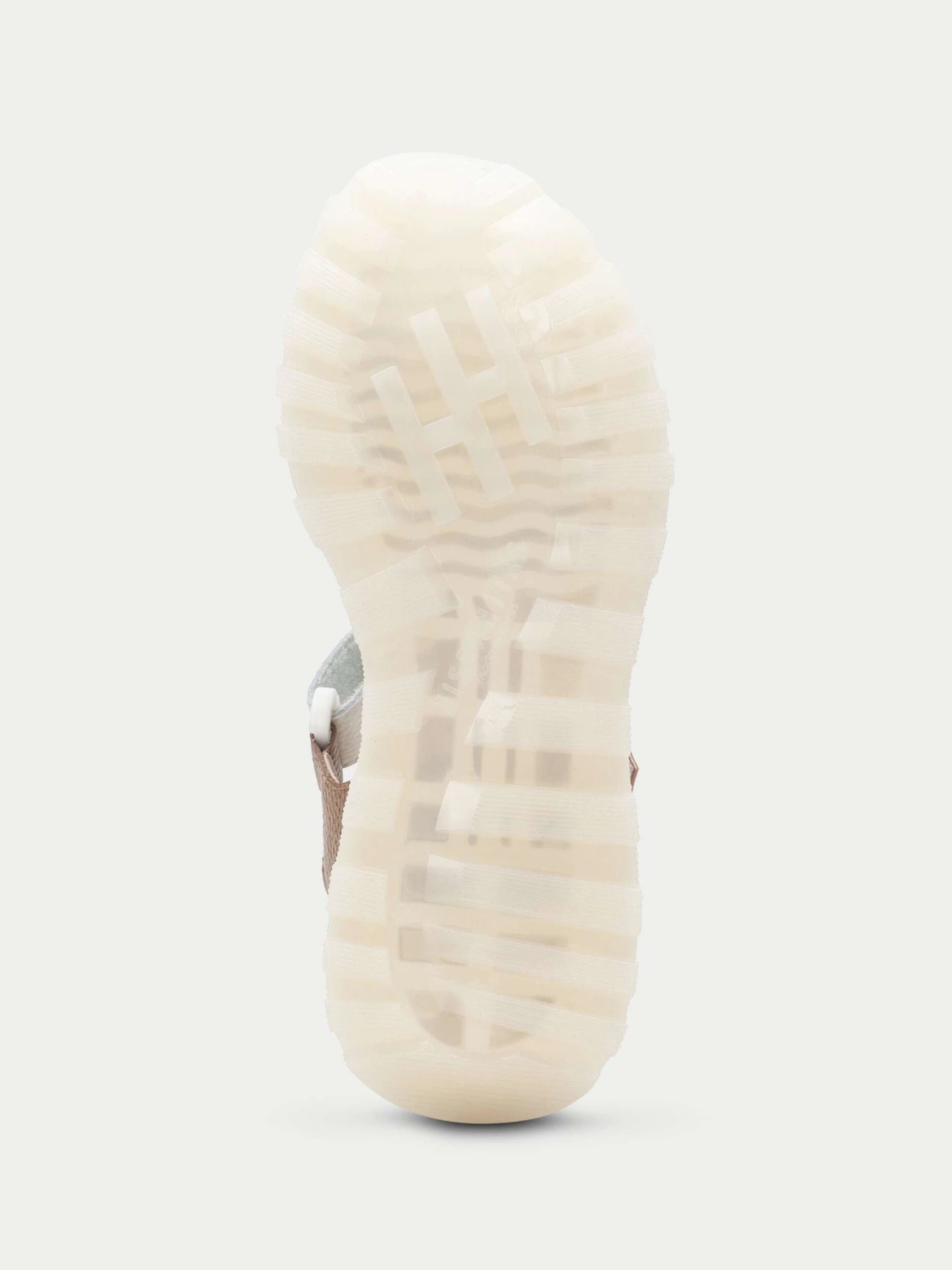 Hispanitas - White Velcro Chunky Sandal With Almond and Metallic Trim