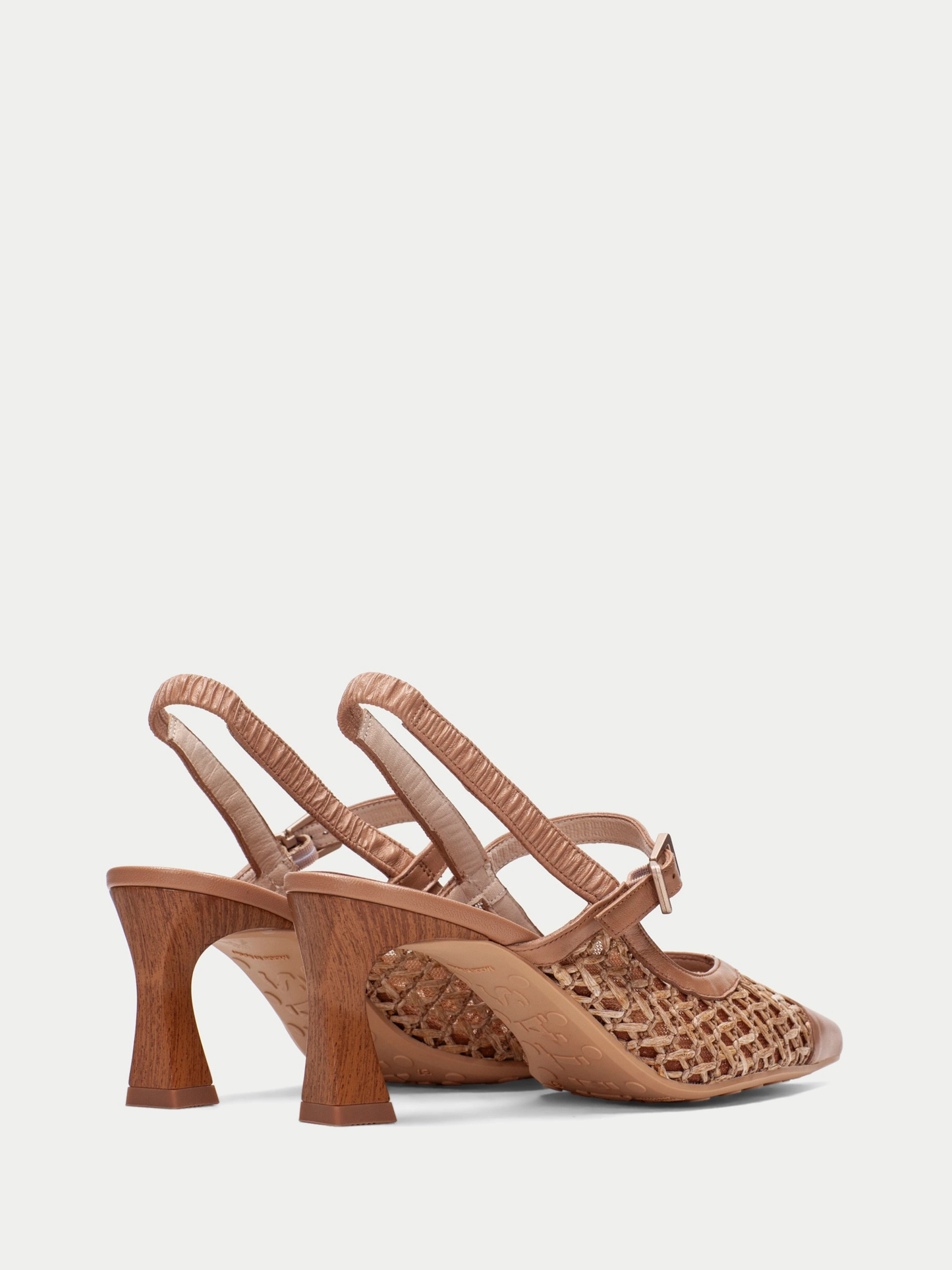 Hispanitas - Tan Pointy Toe Mary Jane Raffia Slingback Heels