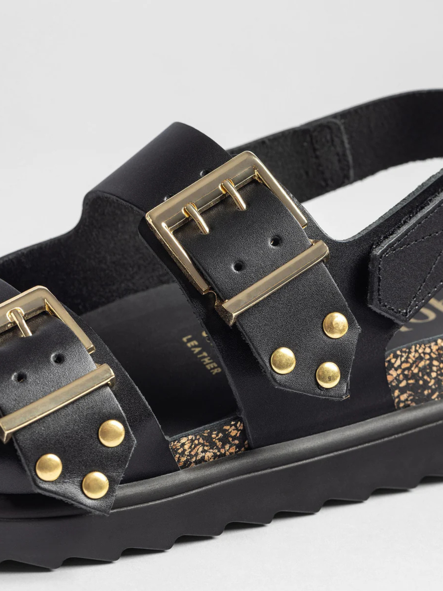 Yokono -Black Leather 2 Strap Sandal