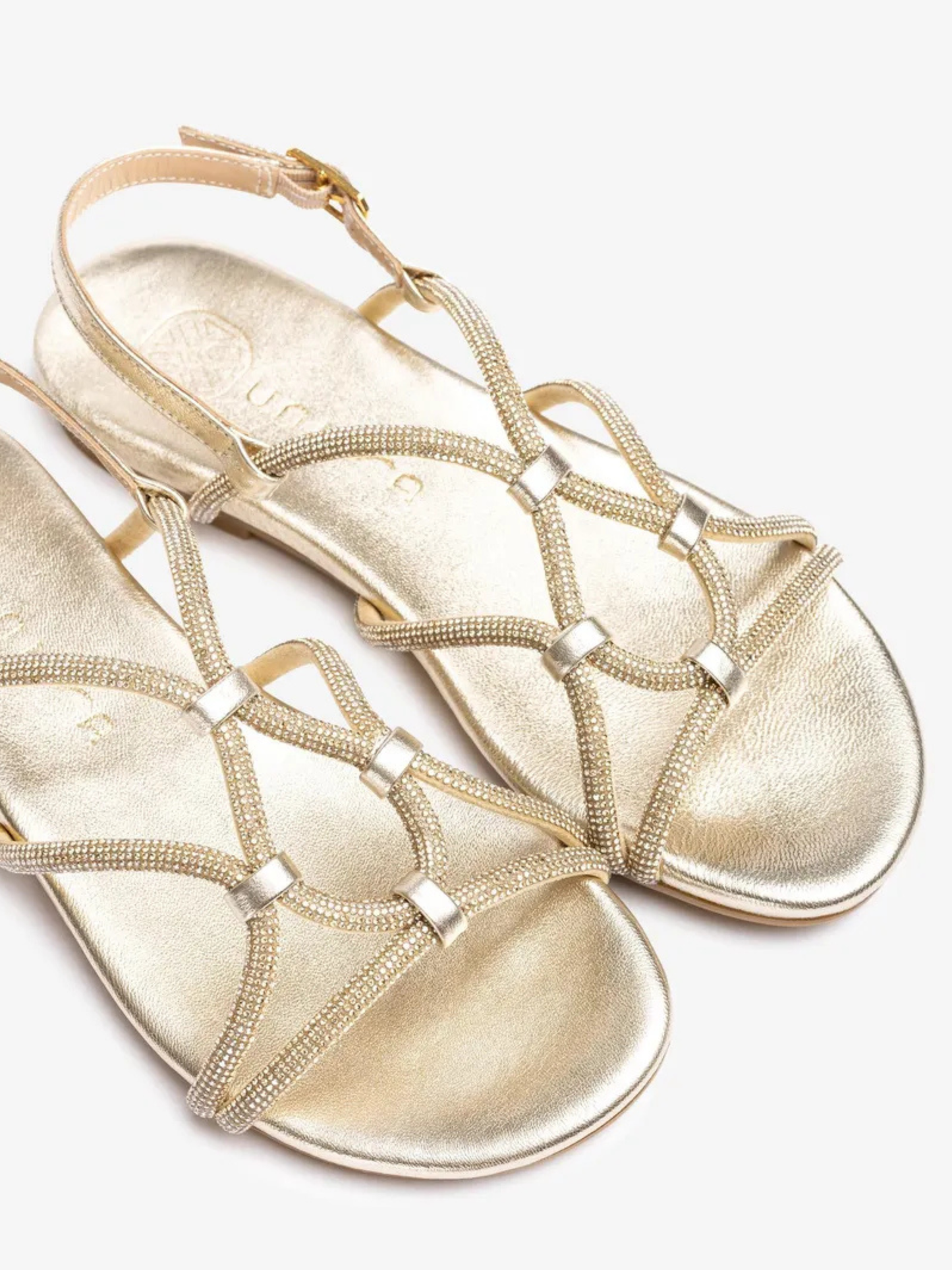 Unisa- Flat Gold Embellished Sandal