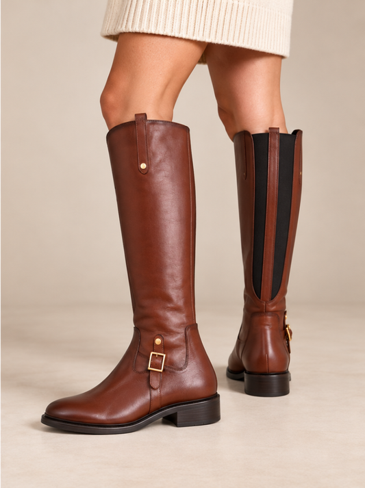 Yokono - Long Brown Chelsea Style Riding Boot