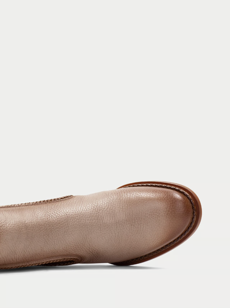 Hispanitas - Dark Beige Leather & Suede Mix Block Heel Boot