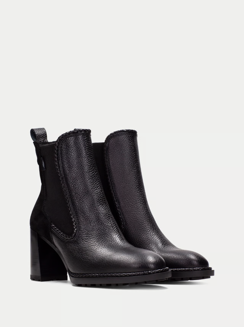 Hispanitas - Black Leather & Suede Mix Block Heel Boot