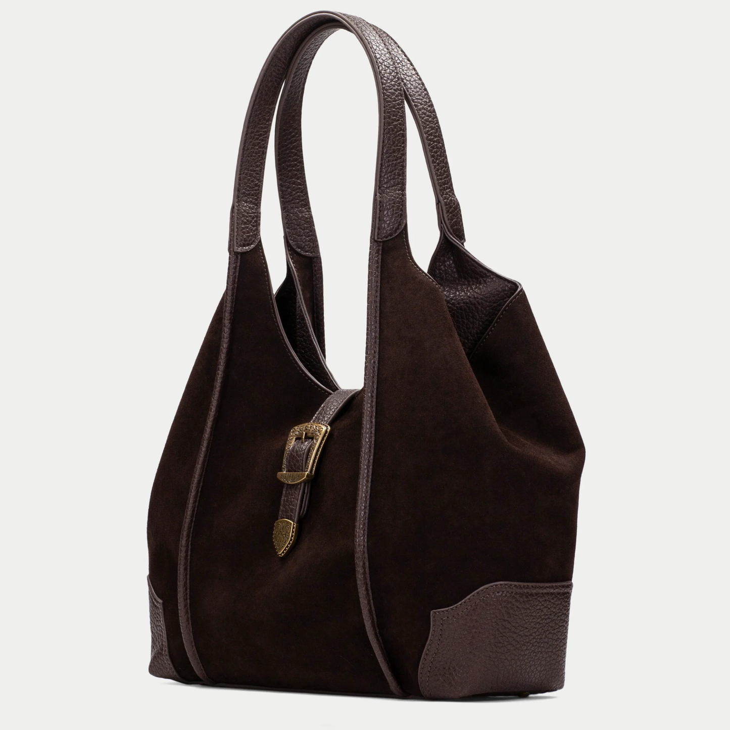 Hispanitas - Chocolate Brown Suede Hobo Bag
