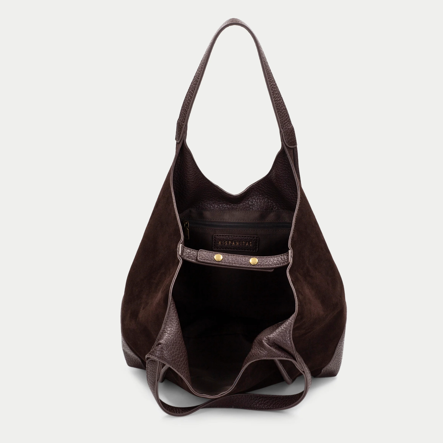 Hispanitas - Chocolate Brown Suede Hobo Bag
