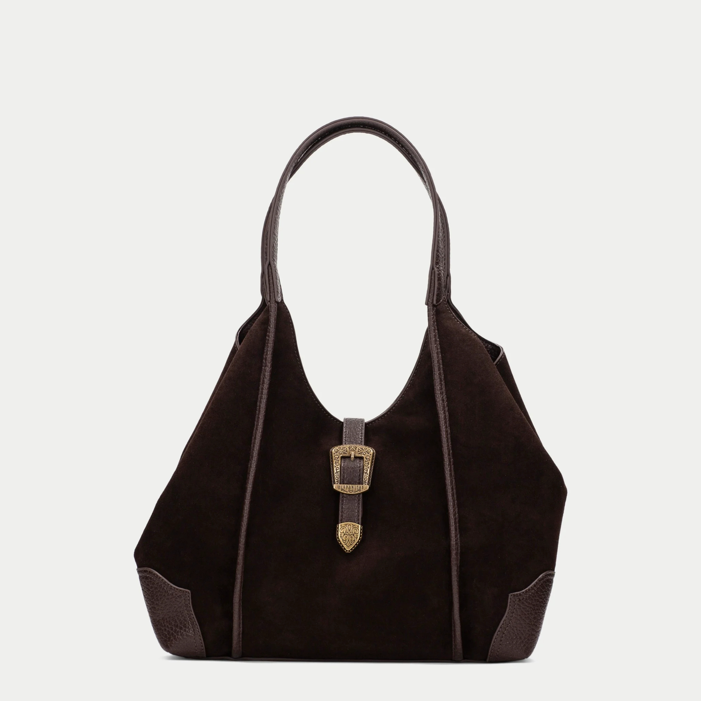 Hispanitas - Chocolate Brown Suede Hobo Bag