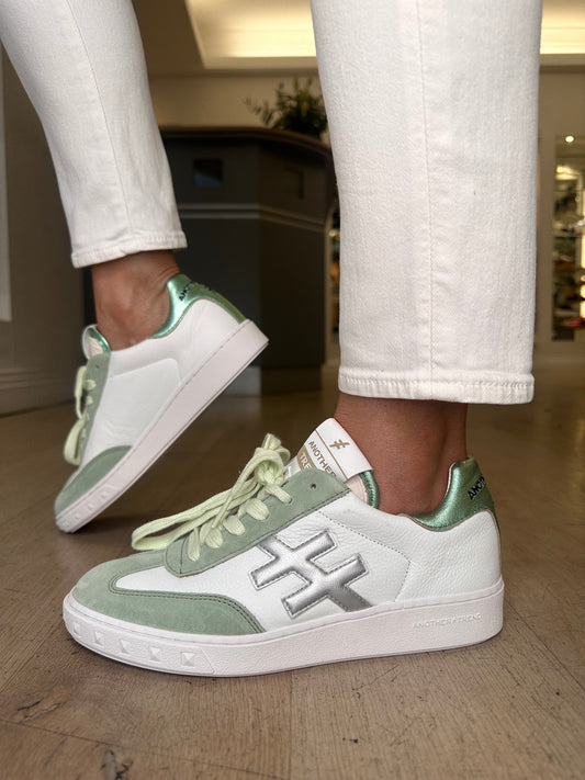 Another Trend - Soft Green Suede White Leather Trainer