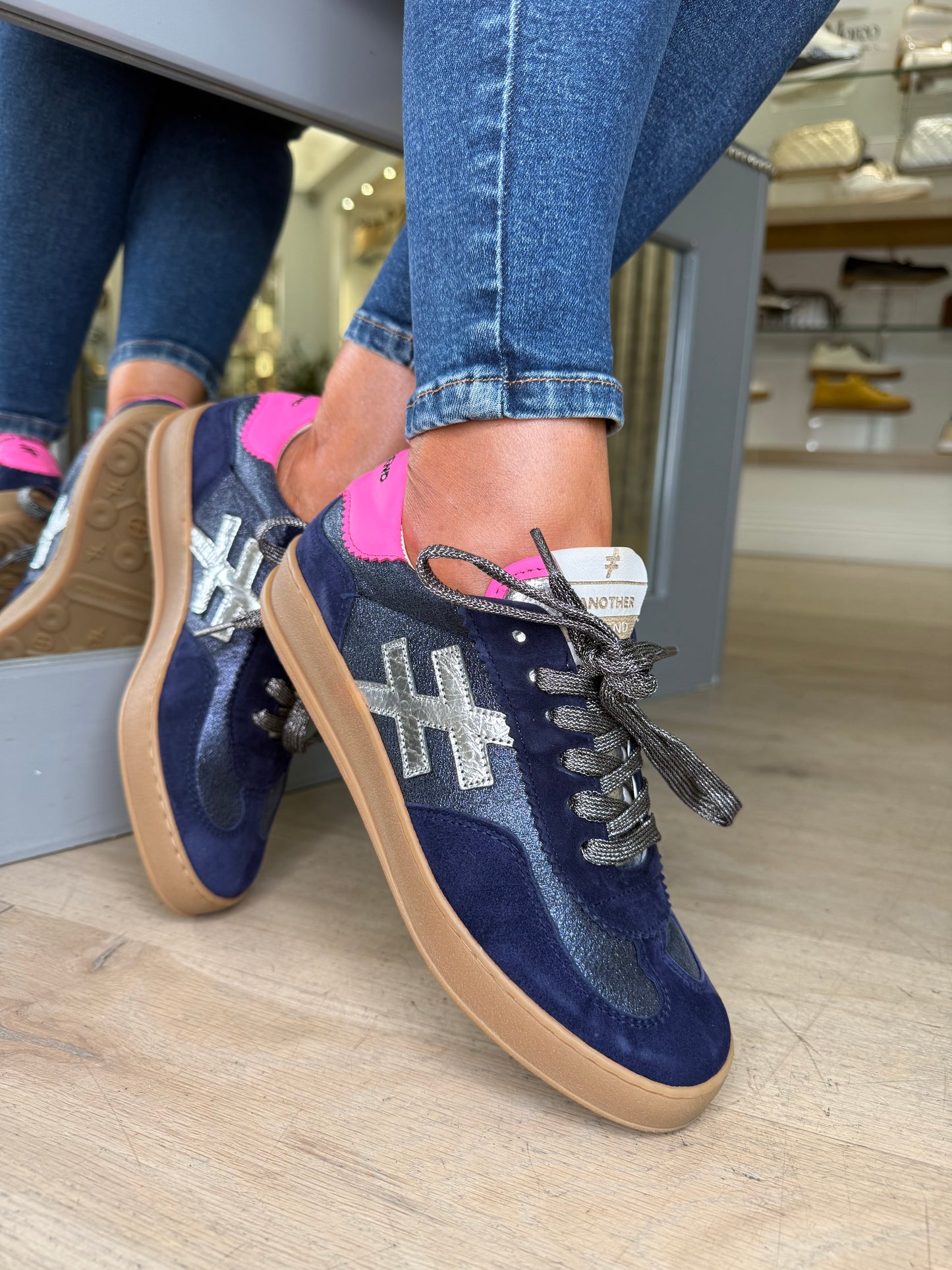Another Trend - Dark Navy & Silver Trim Trainer