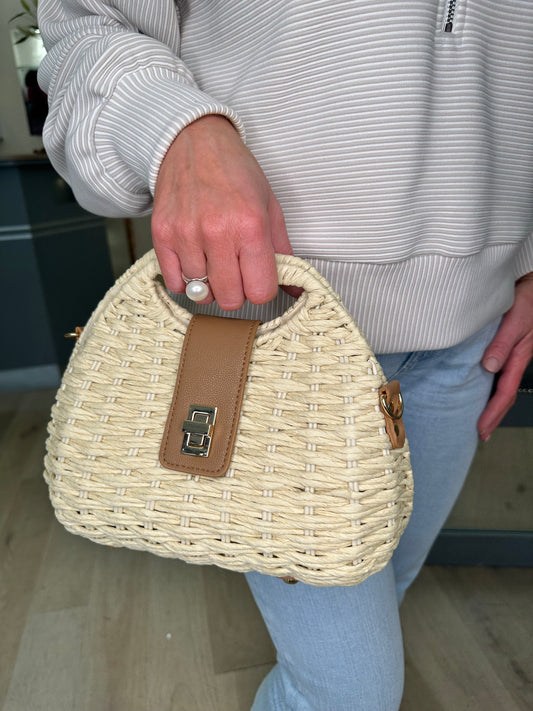 Gaimo - Cream Basket Weave Bag