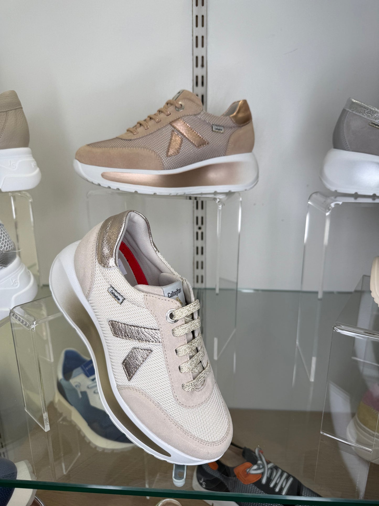 Callaghan - Soft Cream & Beige Suede Lace Up Shoe With Bronze Trim