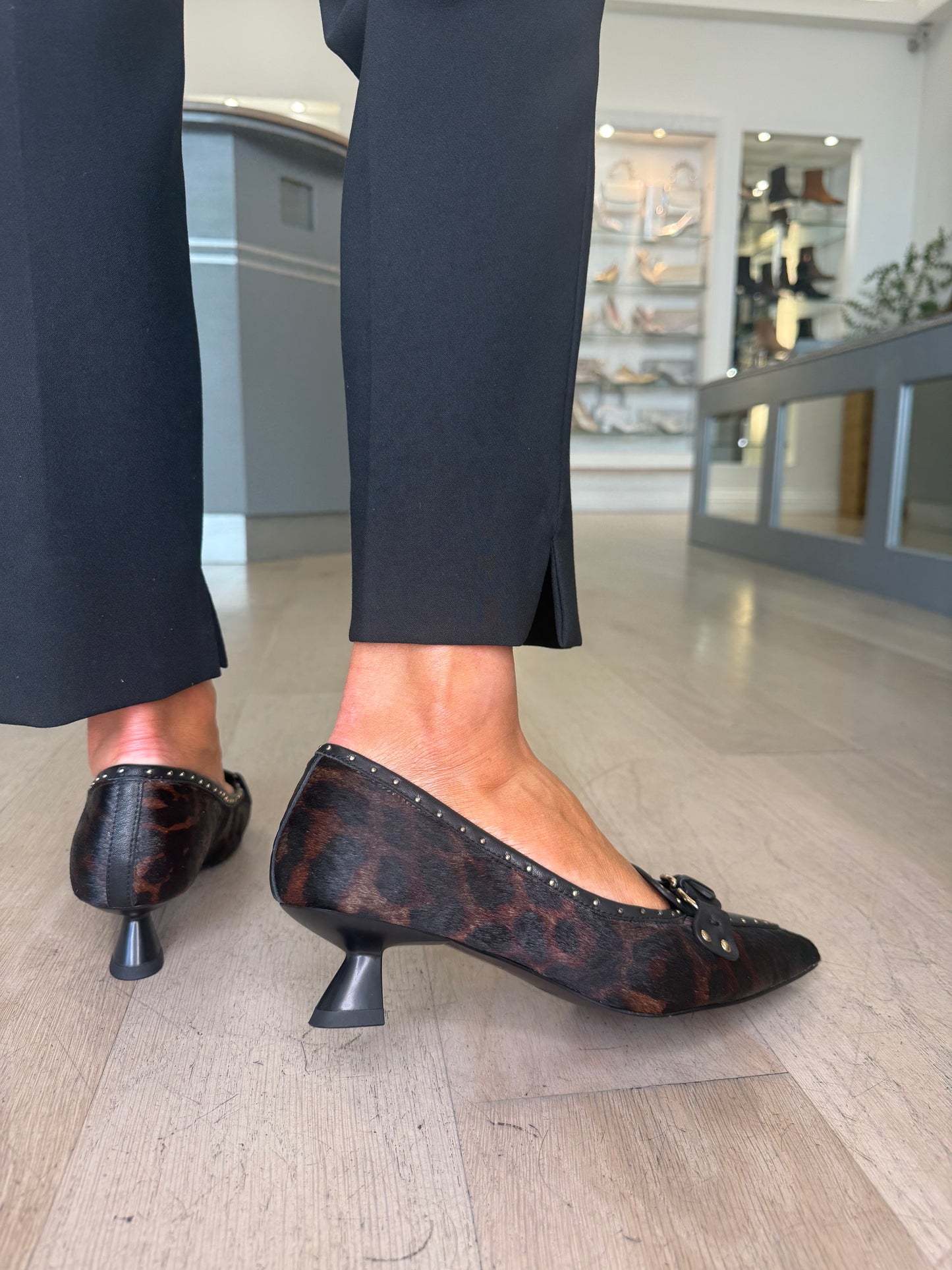 Lodi - Leopard Print Pointy Toe Kitten Heel Shoe
