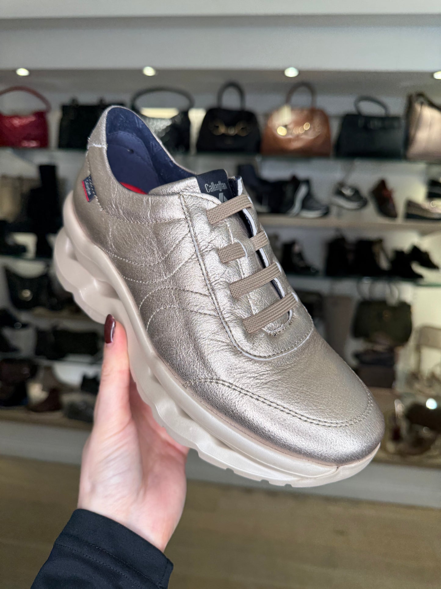 Callaghan - Soft Gold Pull On Chunky Trainer