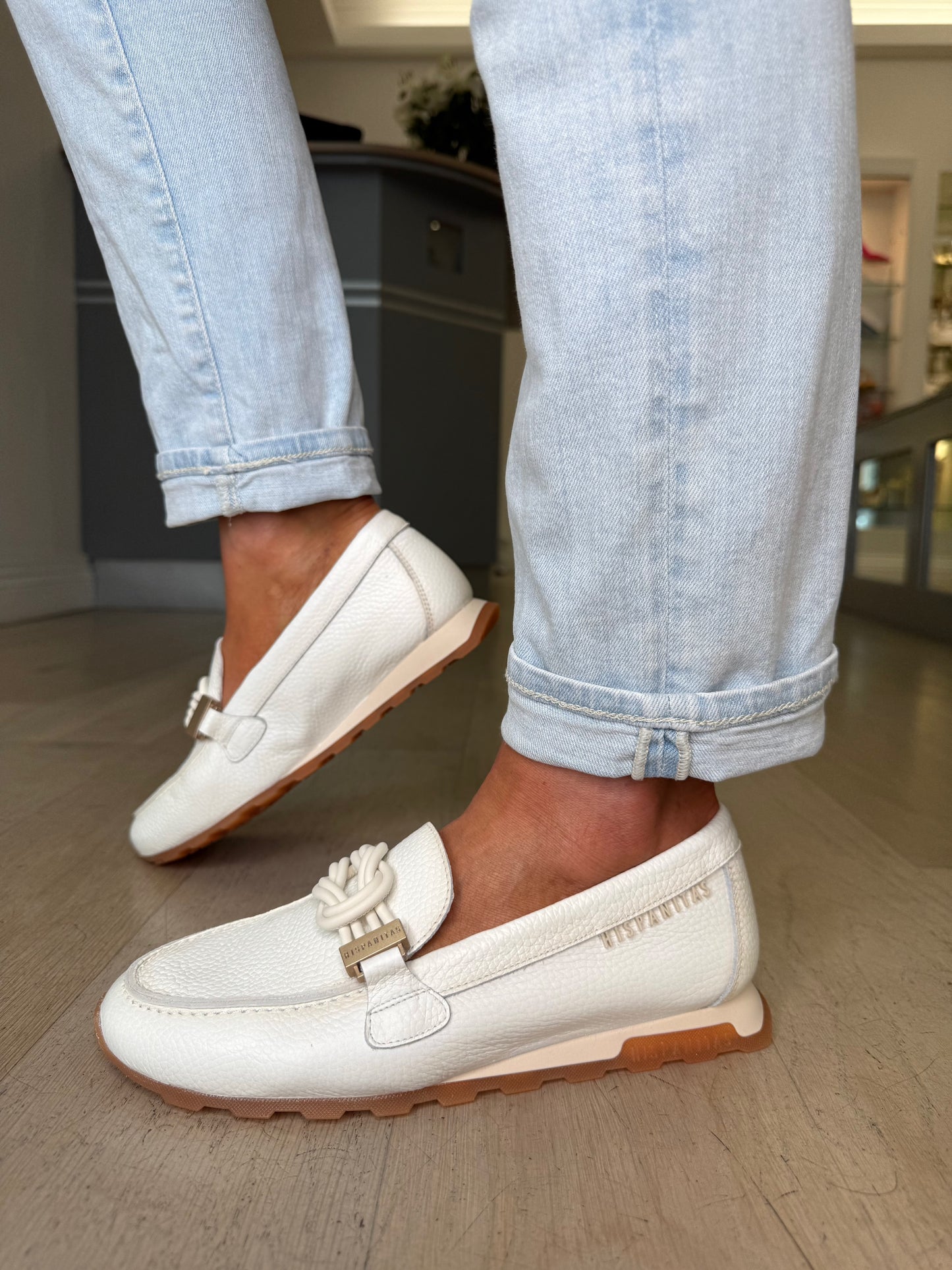 Hispanitas -Off White Leather Moccasin