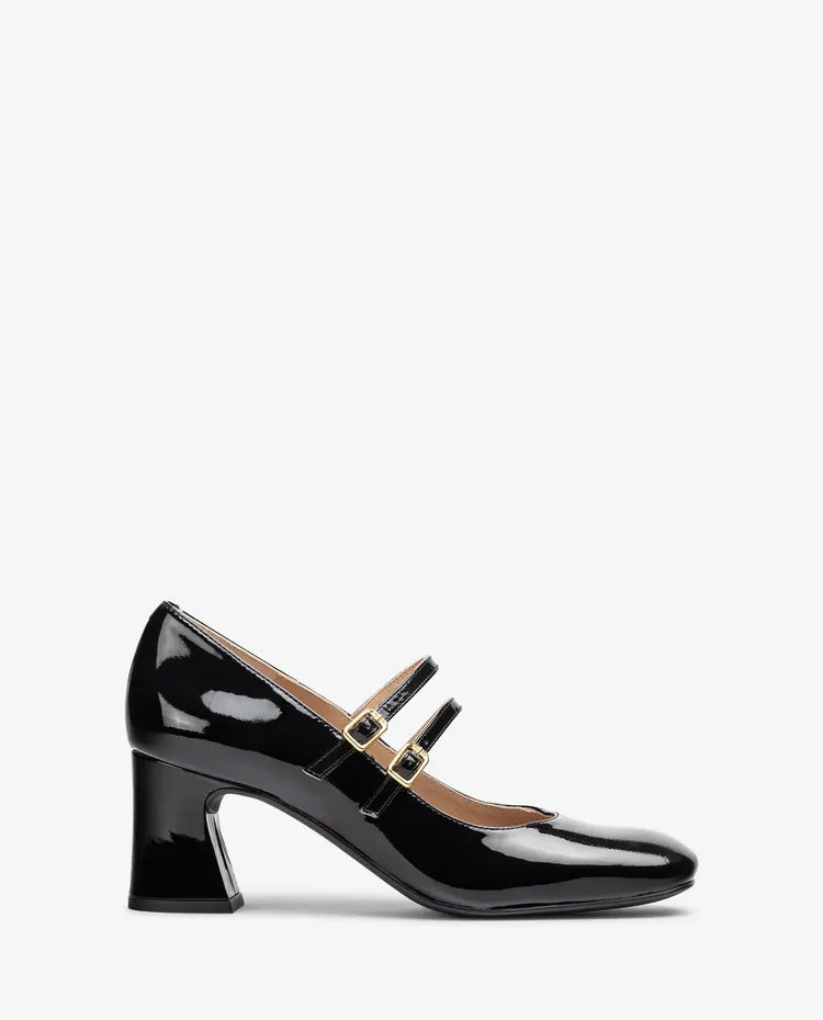 Unisa -  Black Patent Mary Jane Shoe With Double Strap