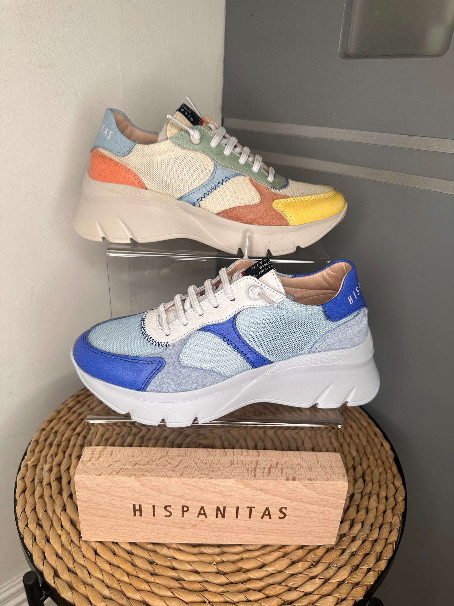 Hispanitas -Blue & White Mix Pull On Mesh Trainer