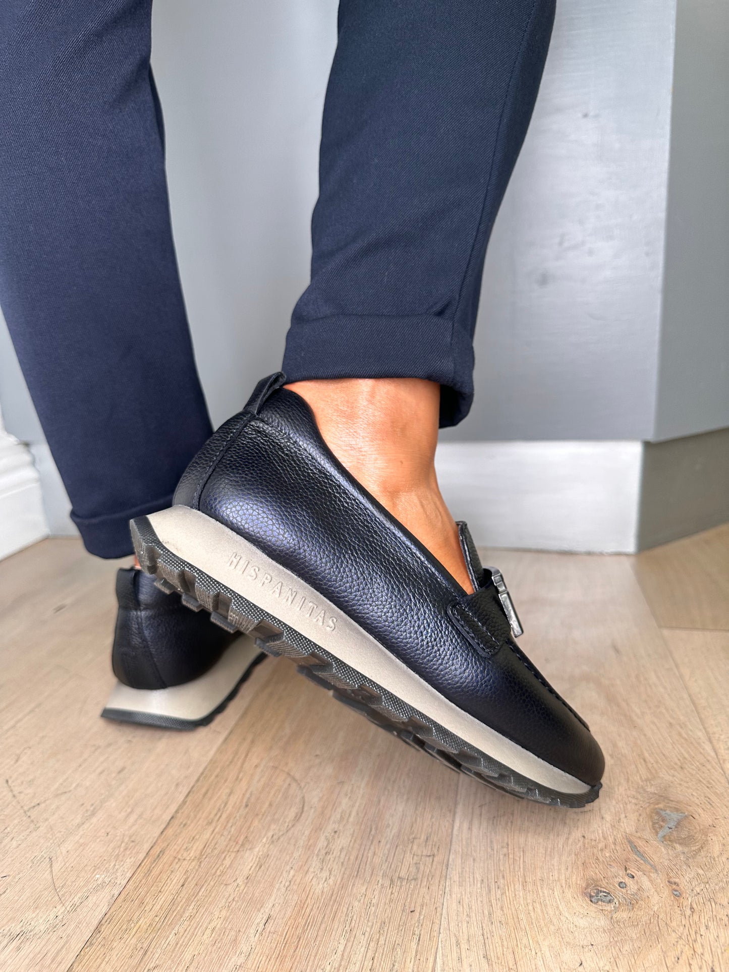 Hispanitas - Pearlised Metallic Navy Slip On Shoe