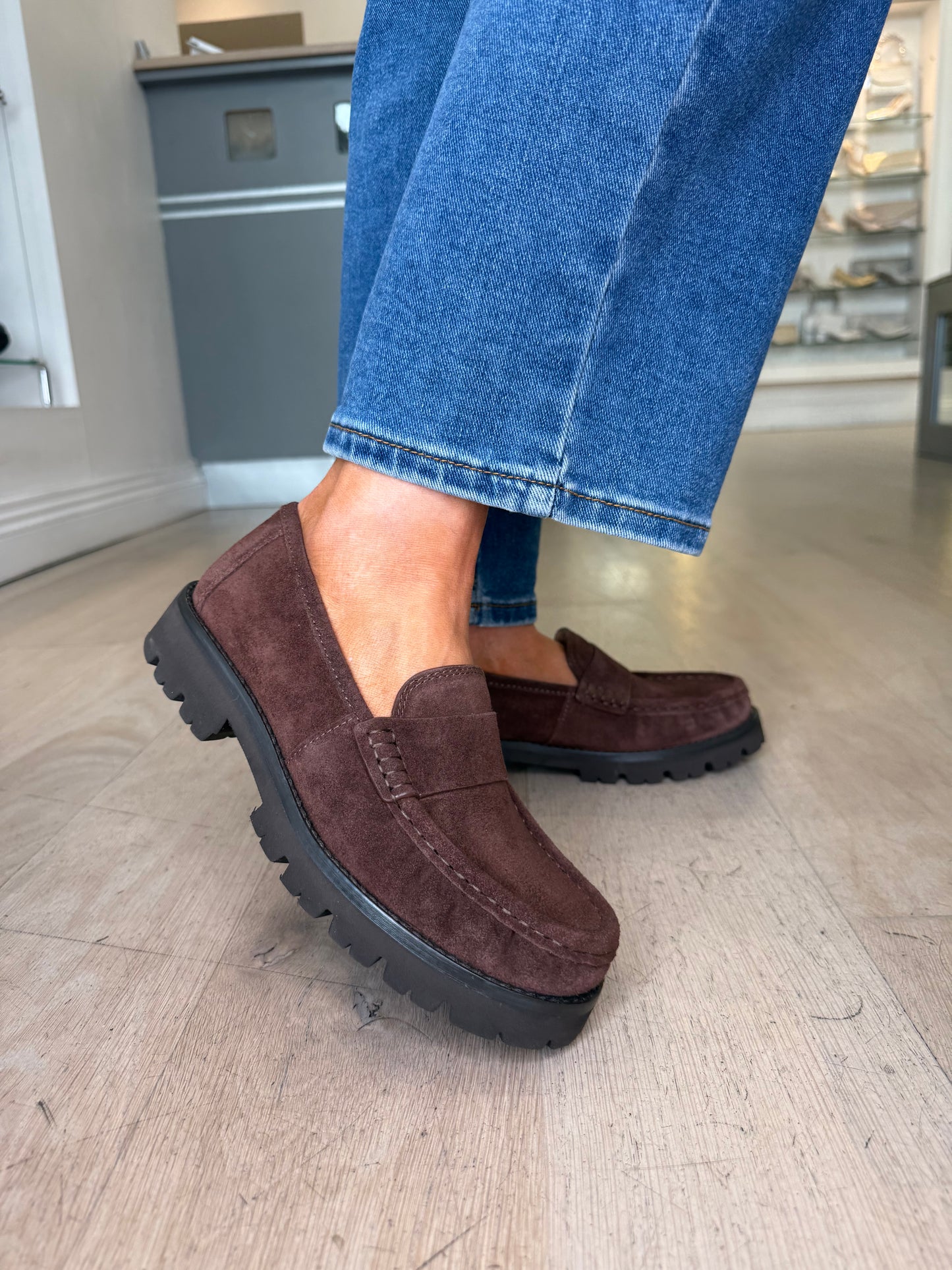 Unisa - Chocolate Brown Suede Slip On Loafer