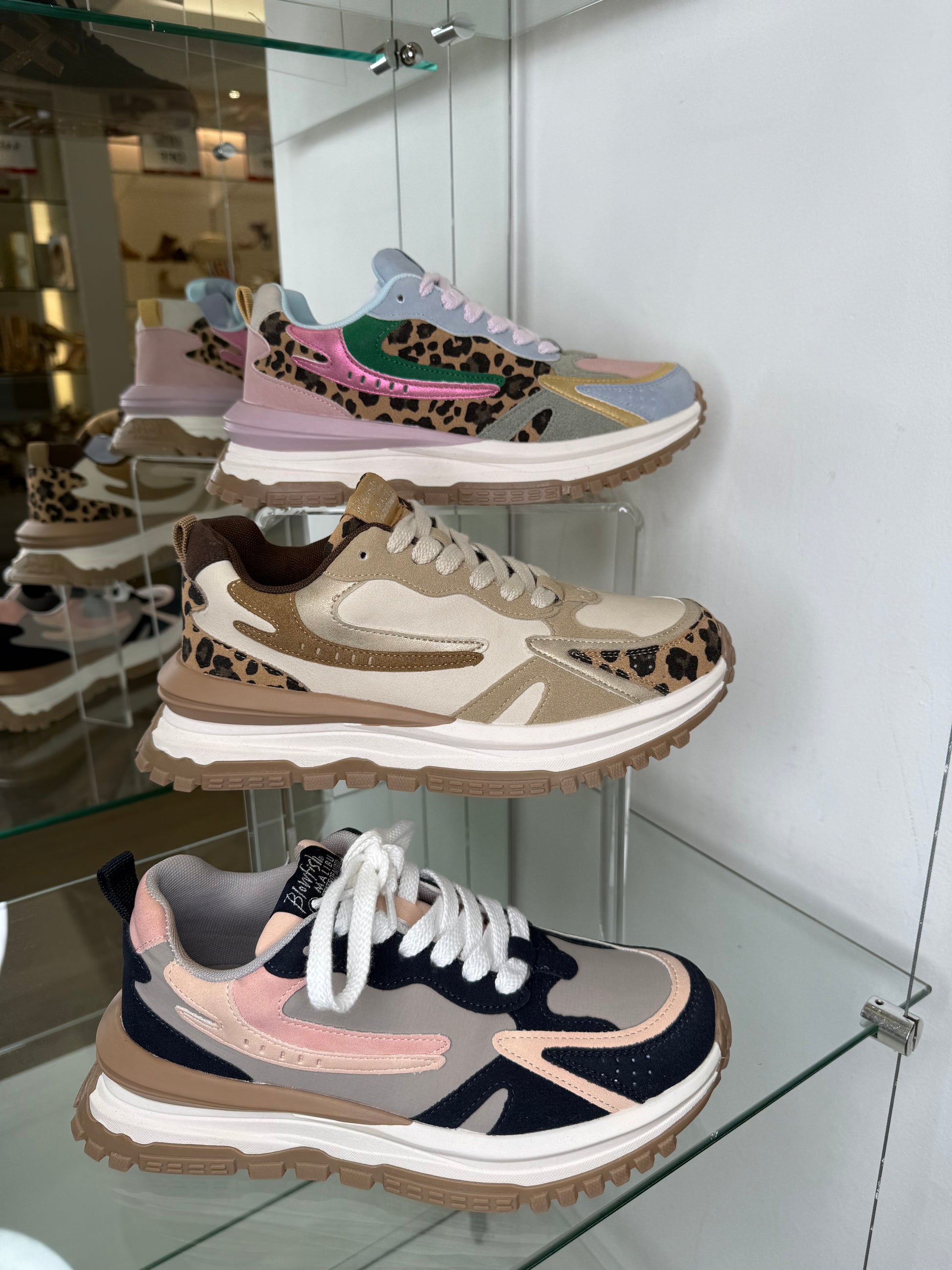 Blowfish Malibu - Leo Leopard Suede/ Multi Pastel Combo