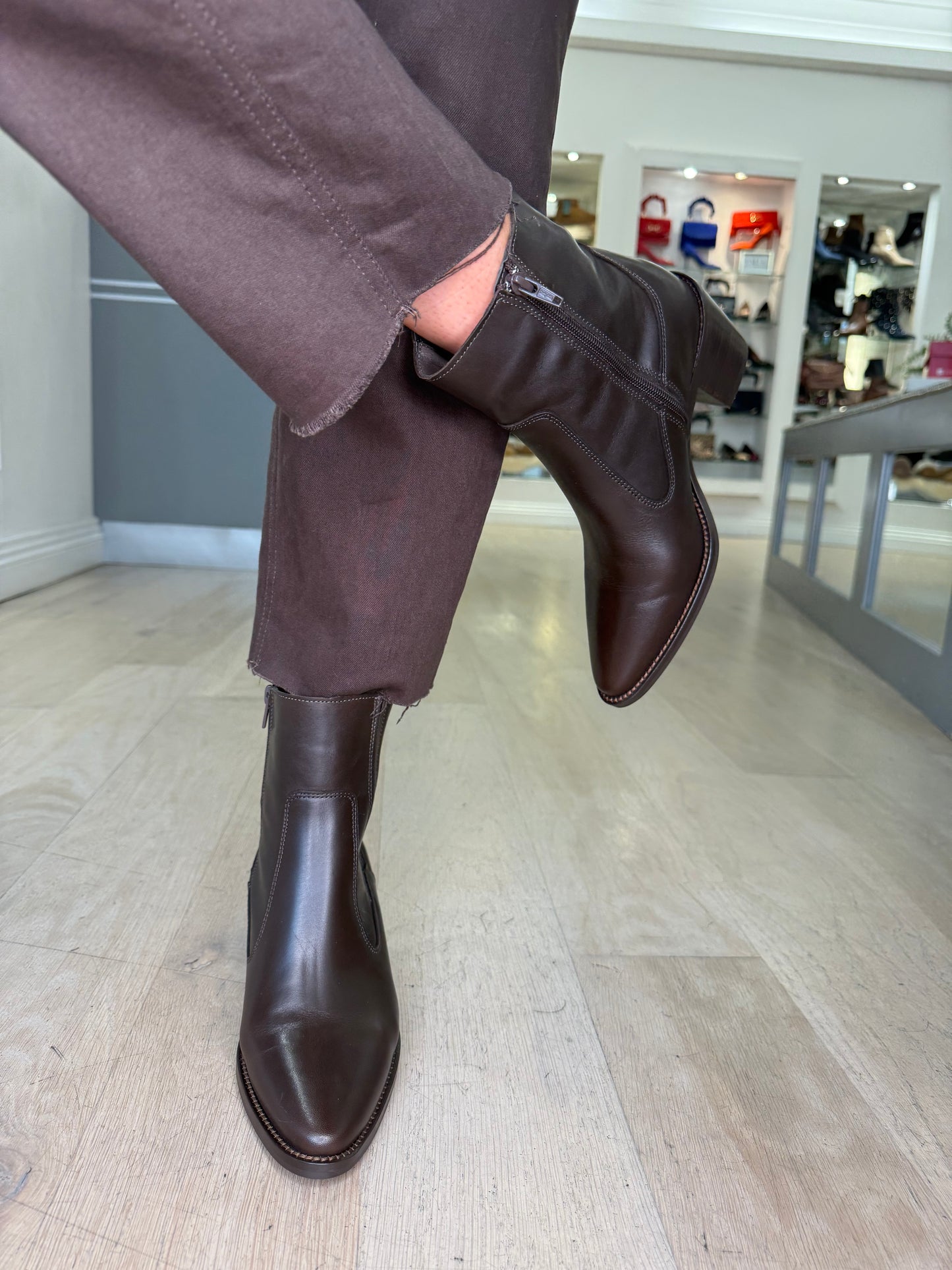 Alpe - Rich Brown Leather Western Style Boot