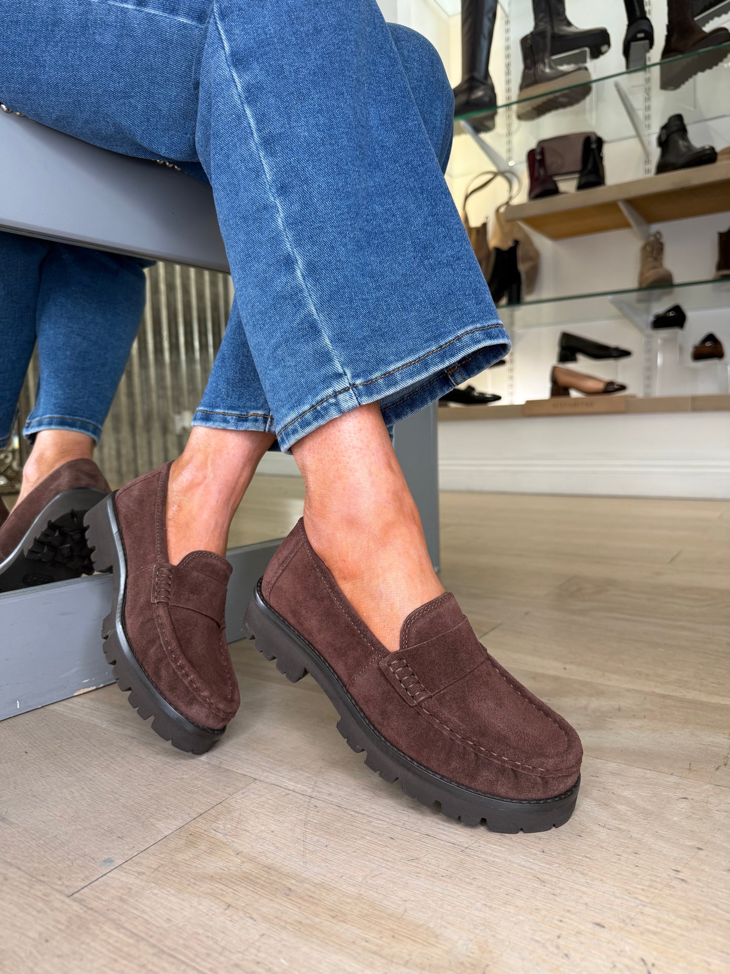 Unisa - Chocolate Brown Suede Slip On Loafer