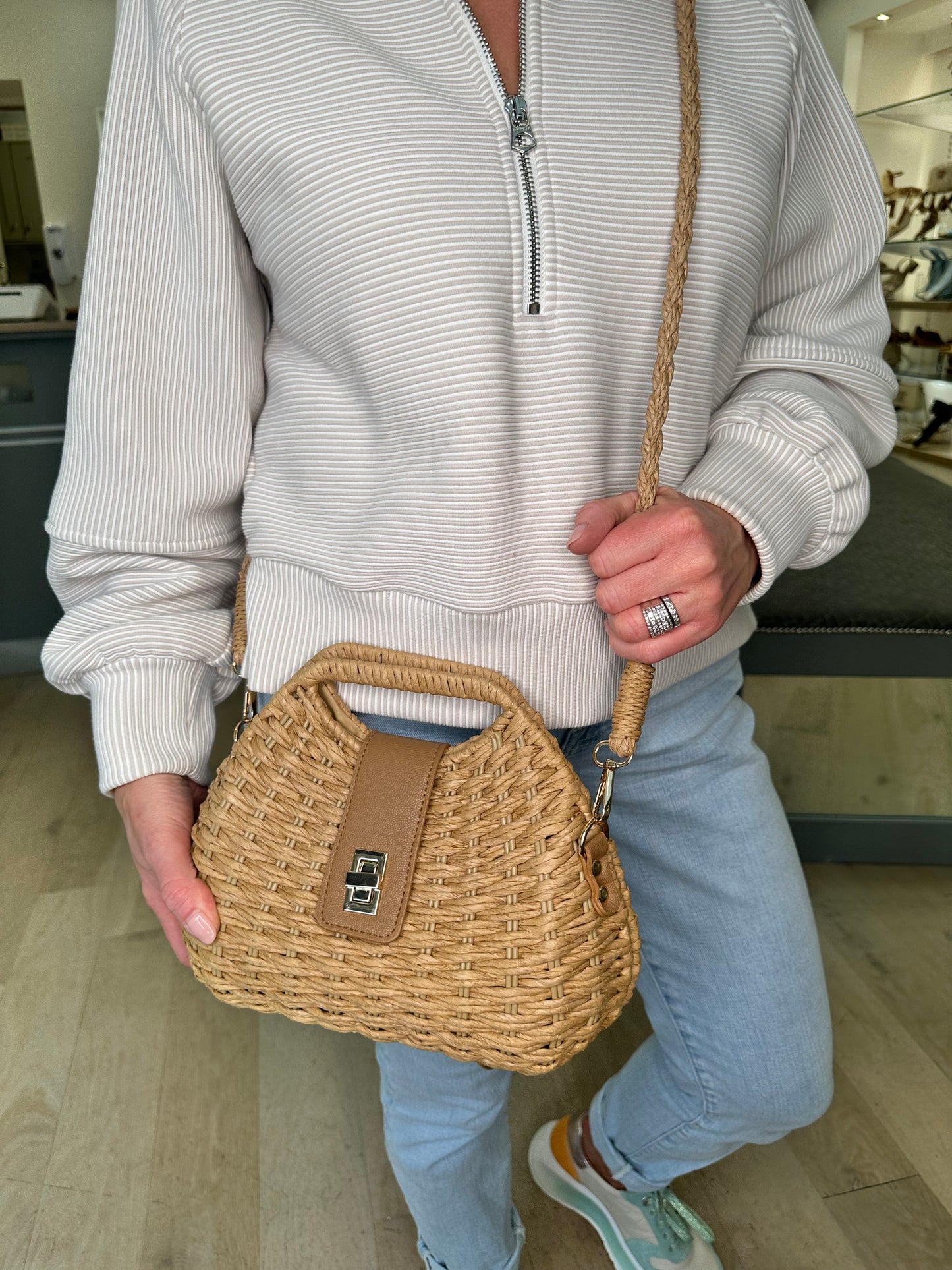 Gaimo -Tan Basket Weave Bag