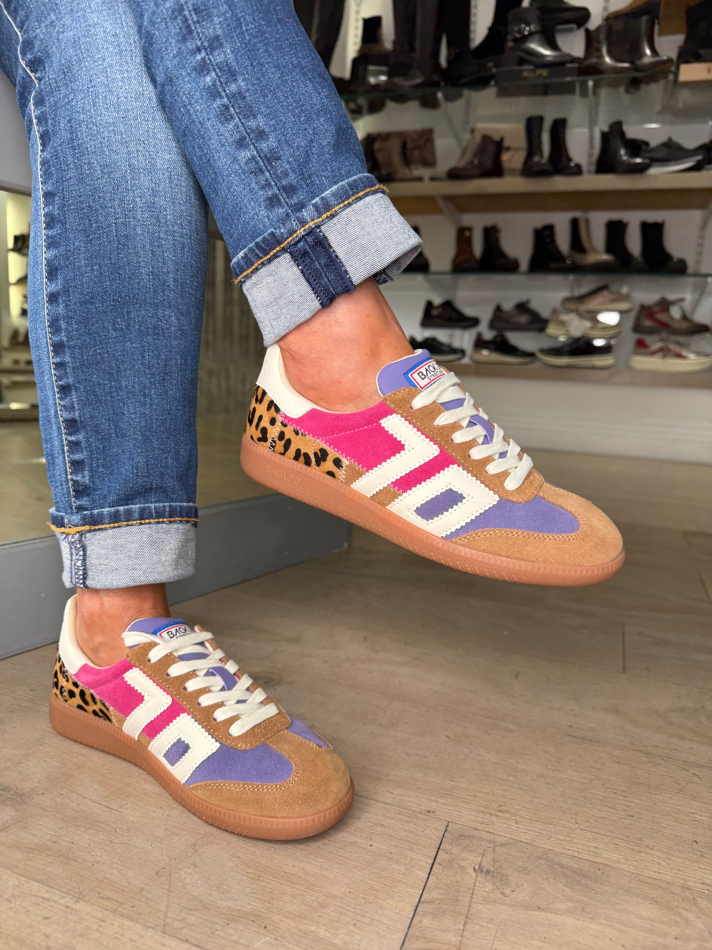 Back 70 - Squid Purple/Pink Suede Mix Tan Trainer