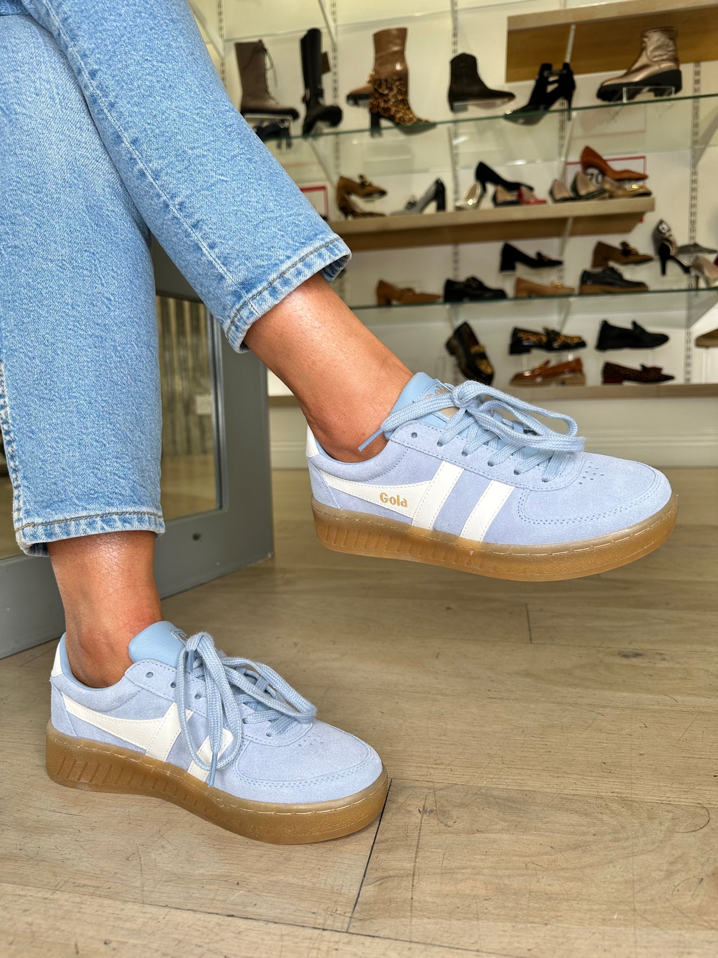 Gola - Grandslam Sky Blue Suede / White Trim Trainer