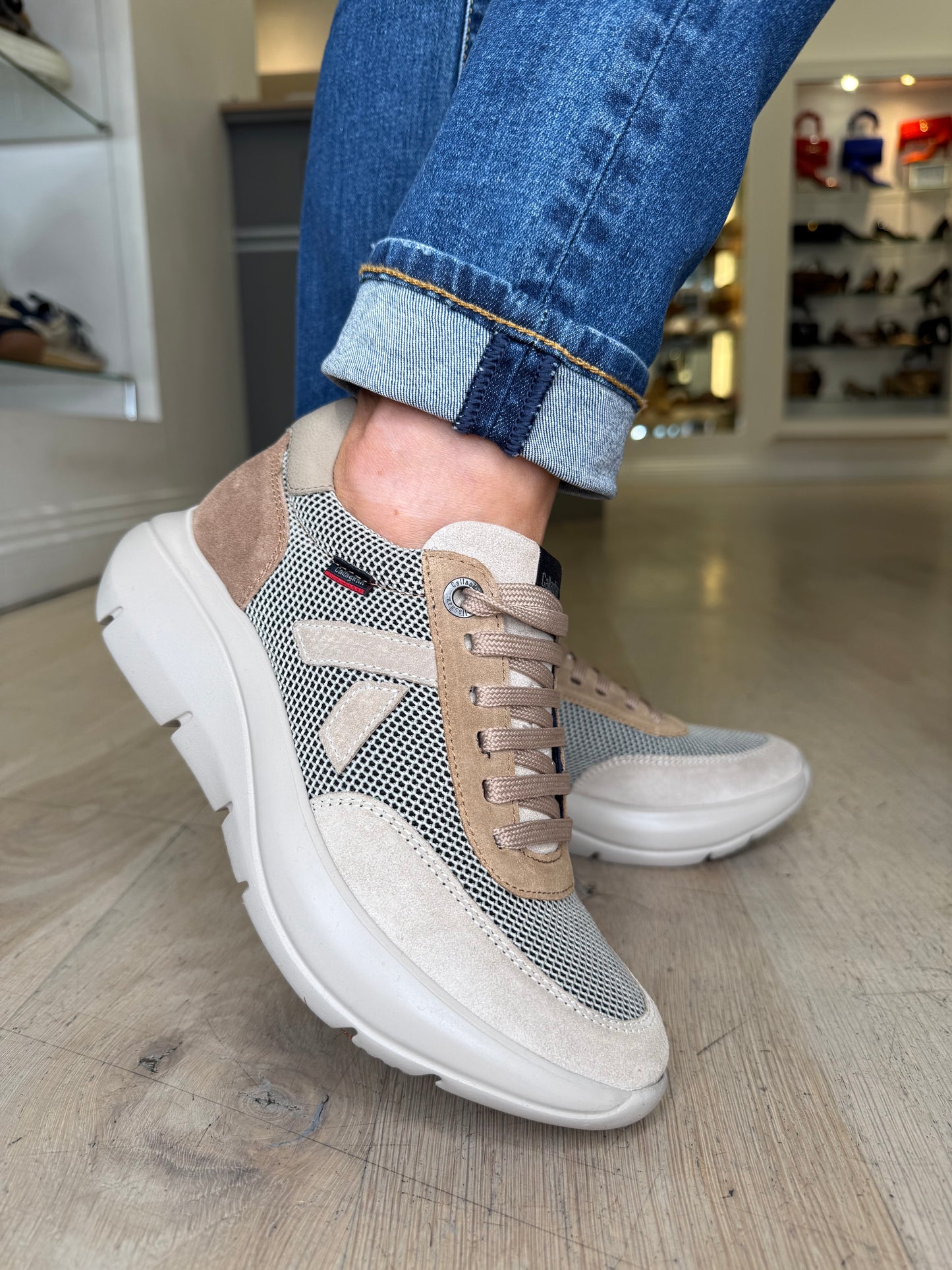 Callaghan - Soft Brown/ Beige Suede Chunky Sole Trainer