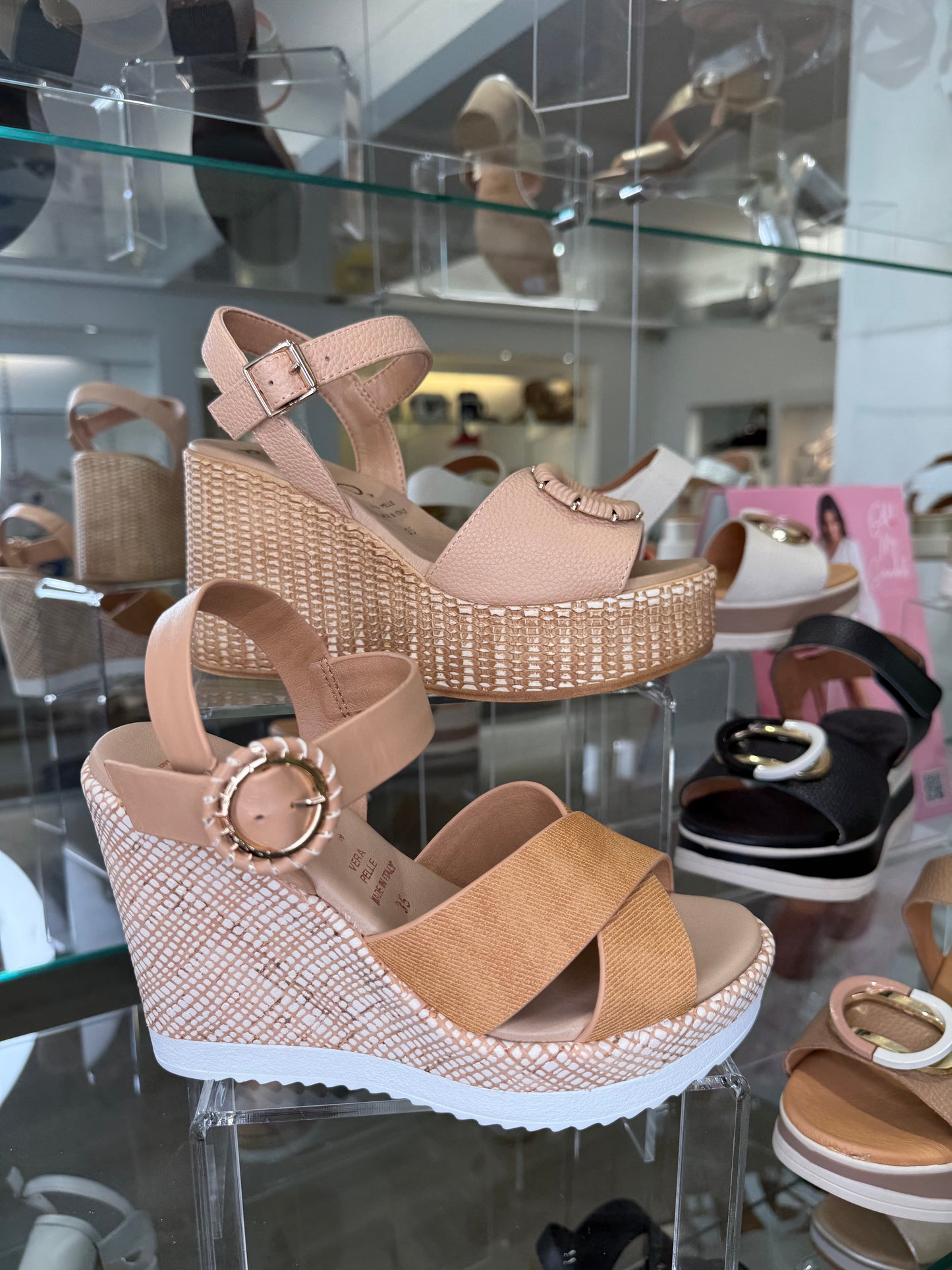 Repo - Tan Strappy Wedge Sandal