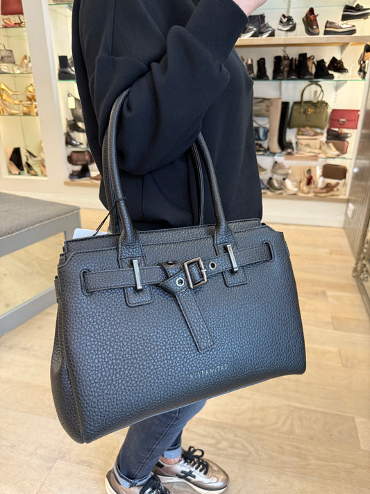 Hispanitas -Black Tote Bag With Chrome Hardware