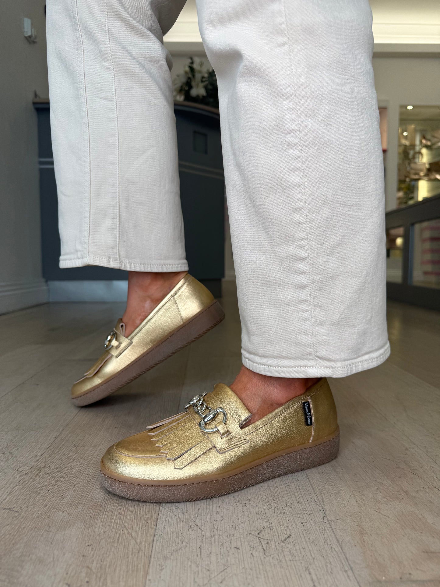 Marco Moreo - Antique Gold Loafer Style Shoe With Gum Sole