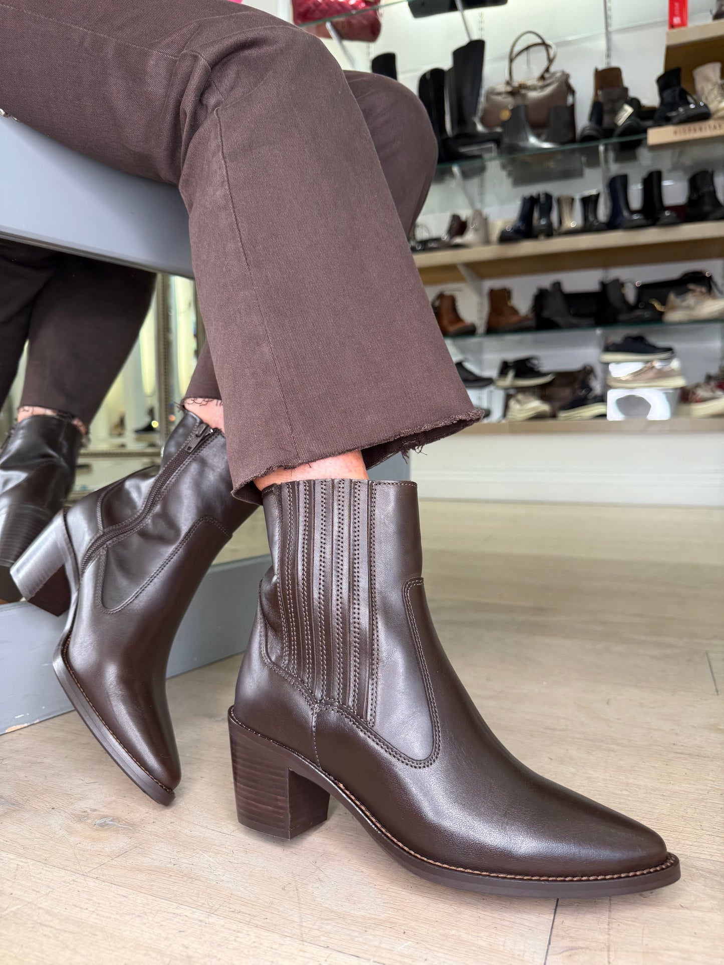 Alpe - Rich Brown Leather Western Style Boot