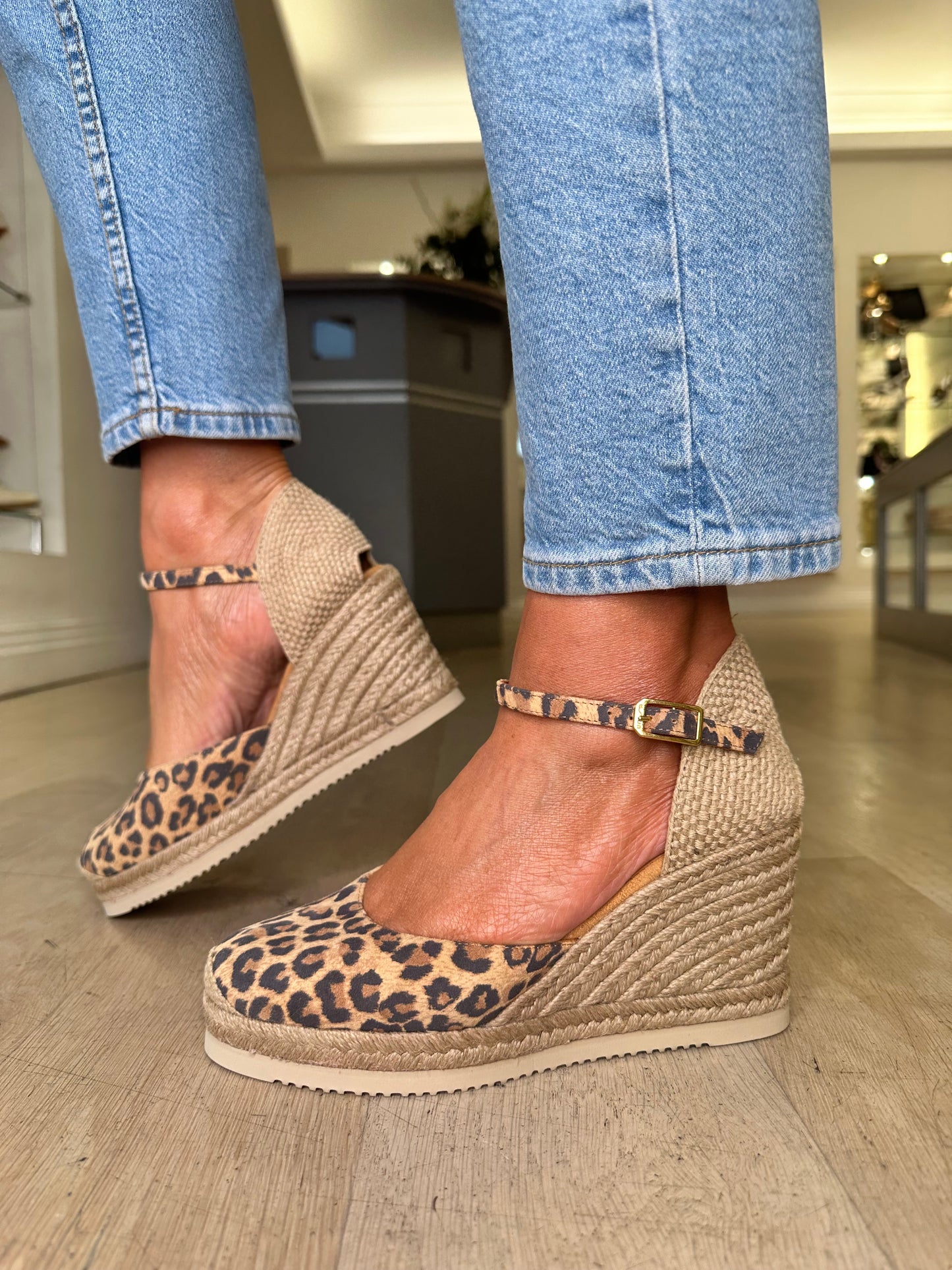 Unisa - Leopard Print Suede Wedge