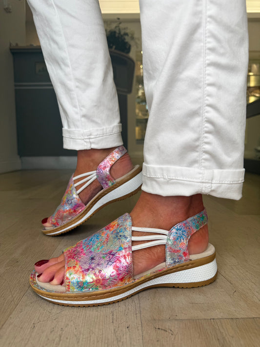Ara -Multi Floral Slip On Sandal