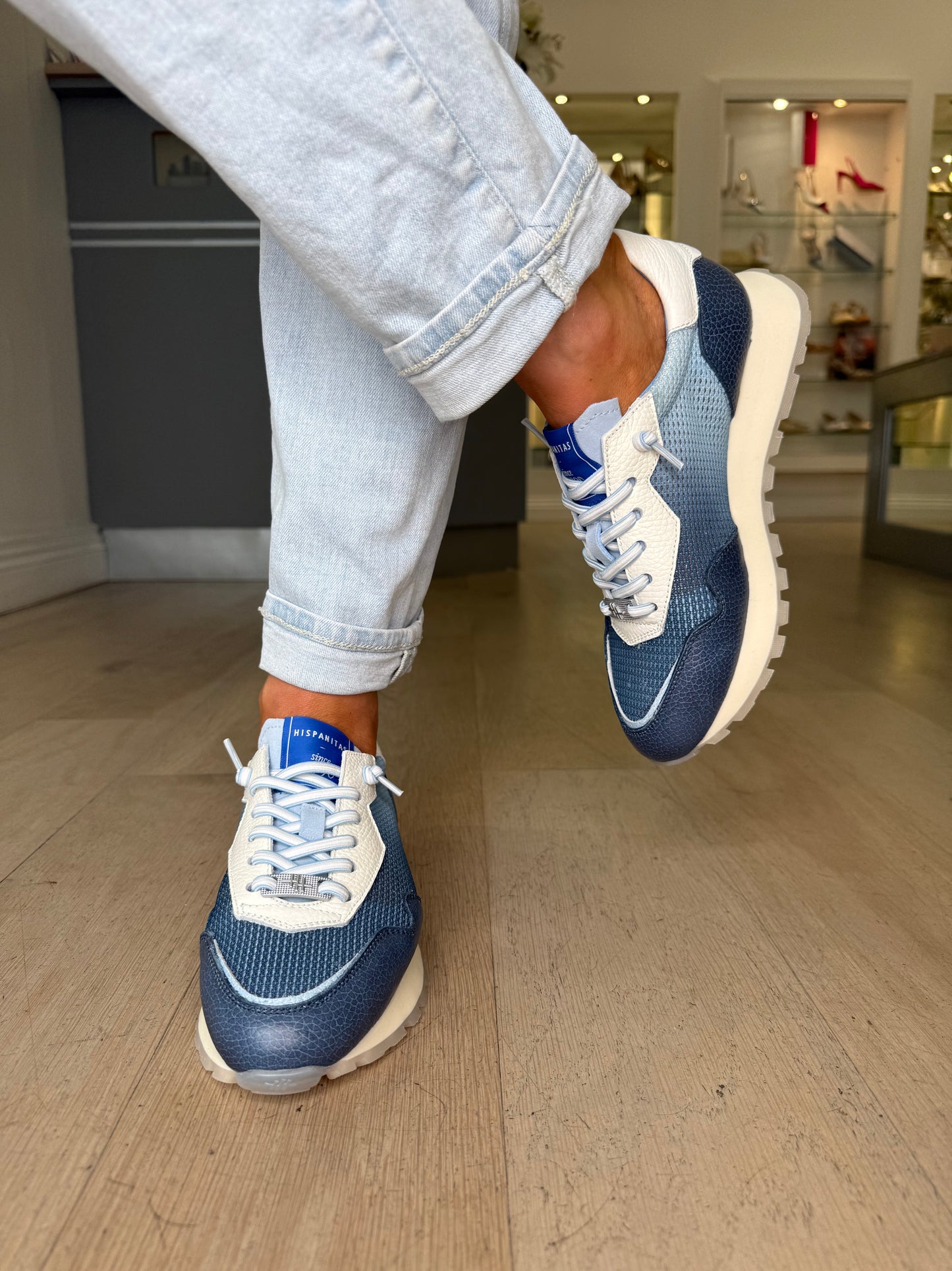 Hispanitas - Multi Blue Mix Pull On Trainer