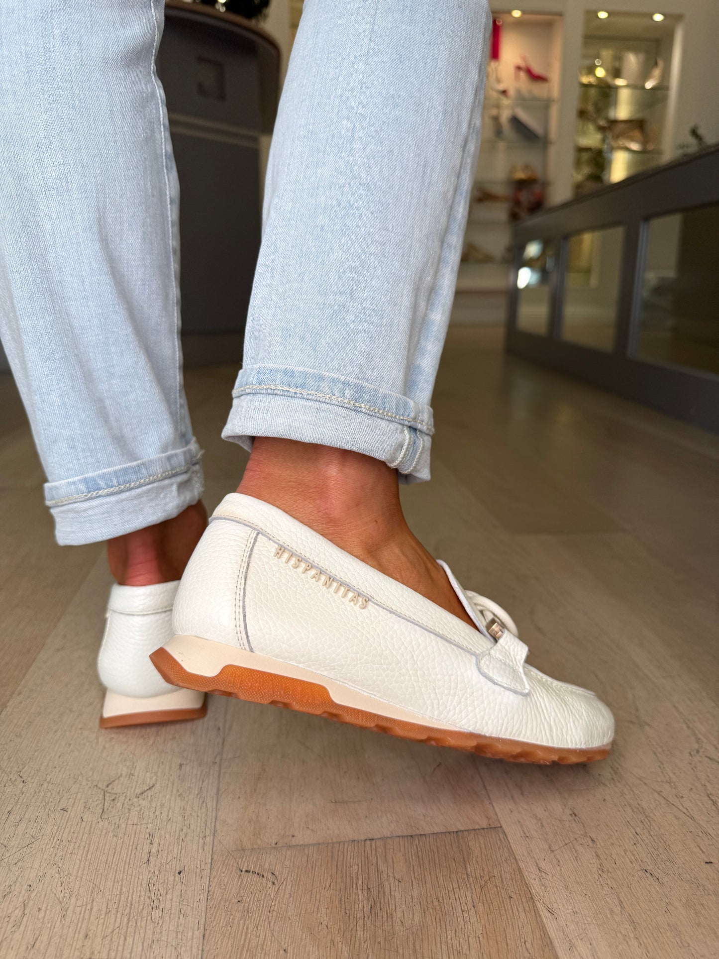 Hispanitas -Off White Leather Moccasin