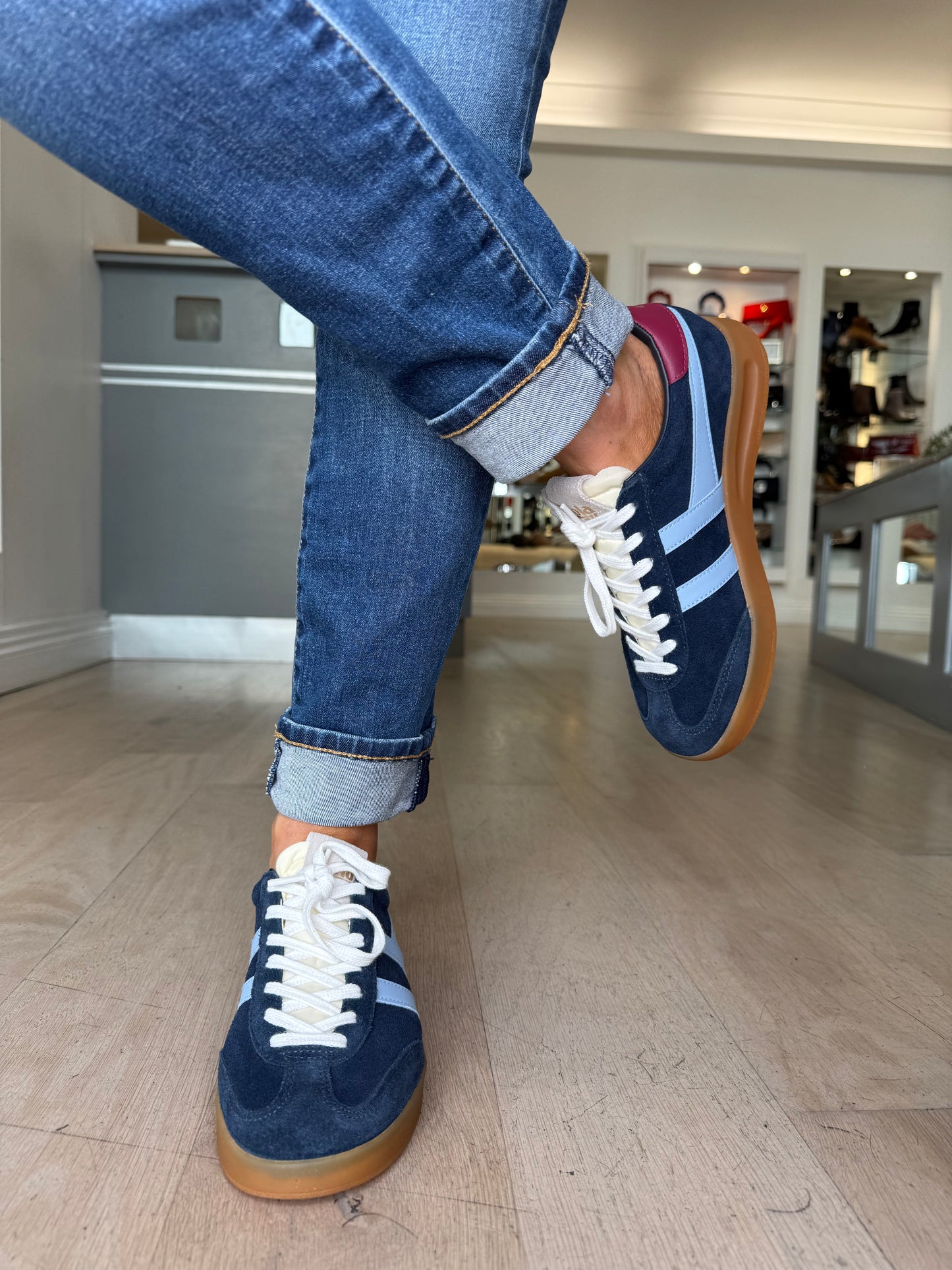 Gola - Cyclone Navy Mix Gum Sole Trainer