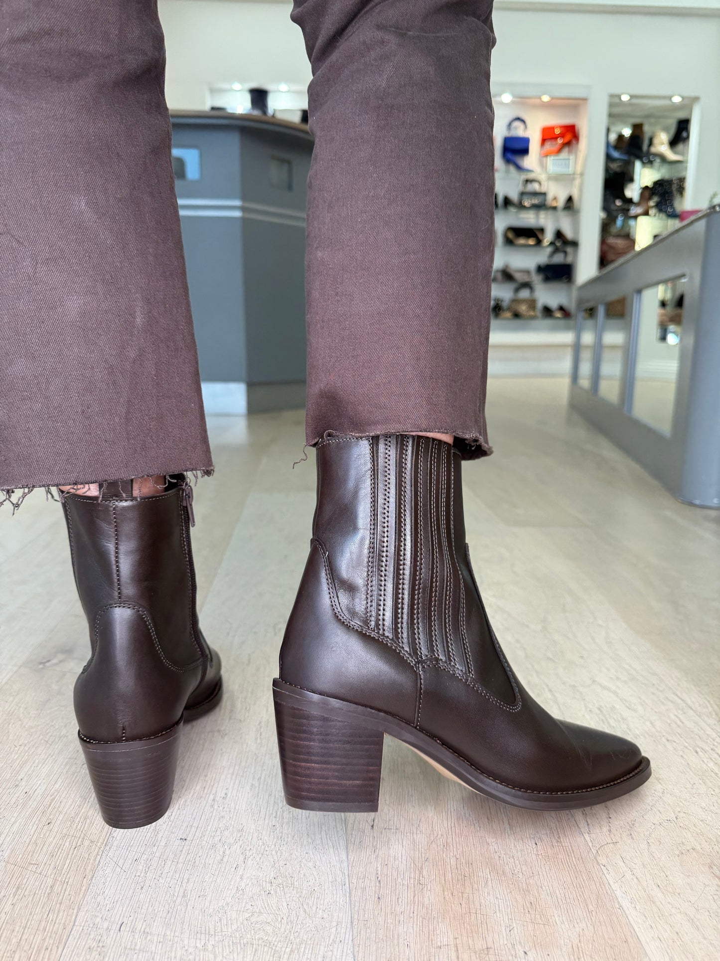 Alpe - Rich Brown Leather Western Style Boot