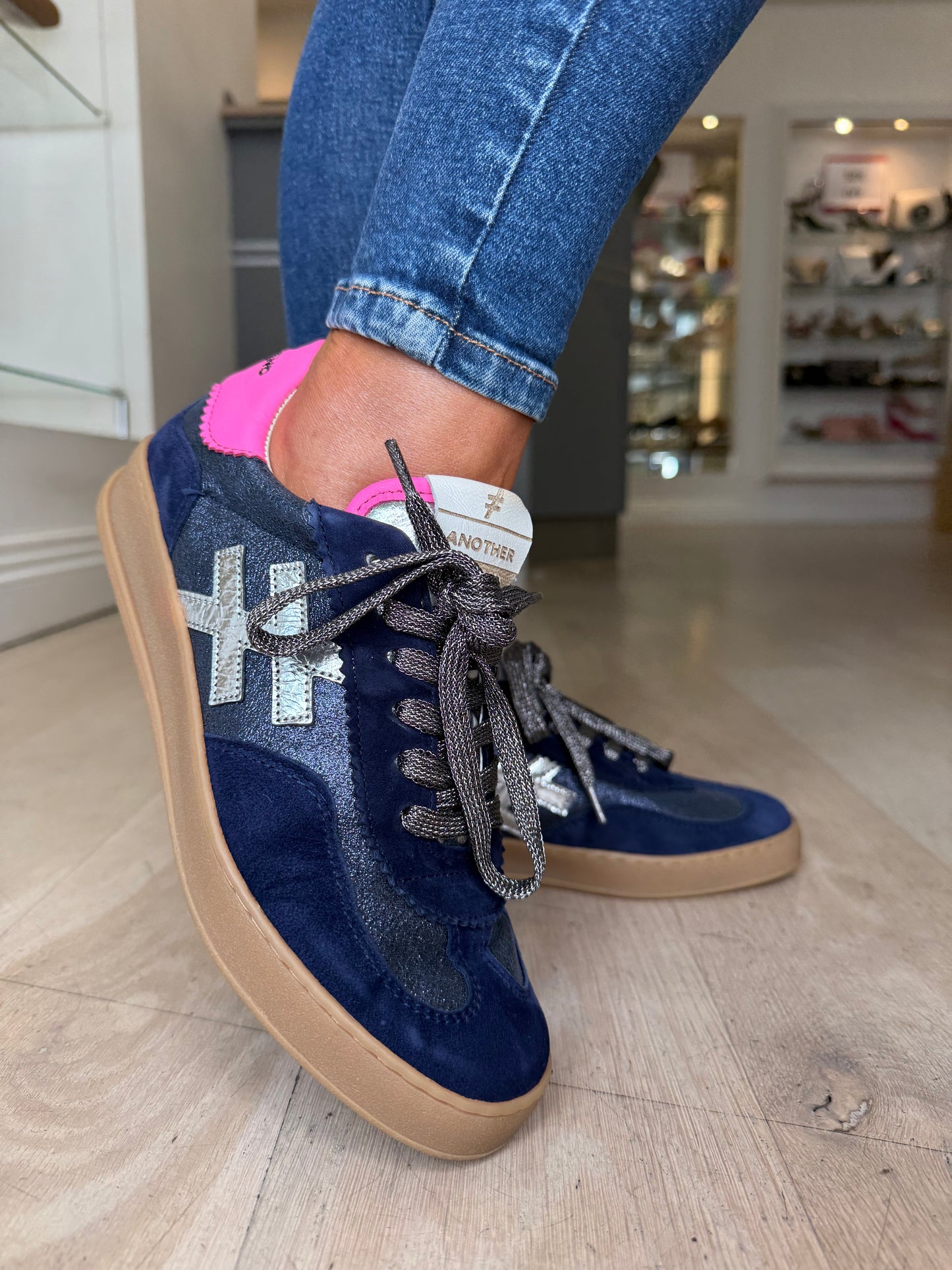 Another Trend - Dark Navy & Silver Trim Trainer