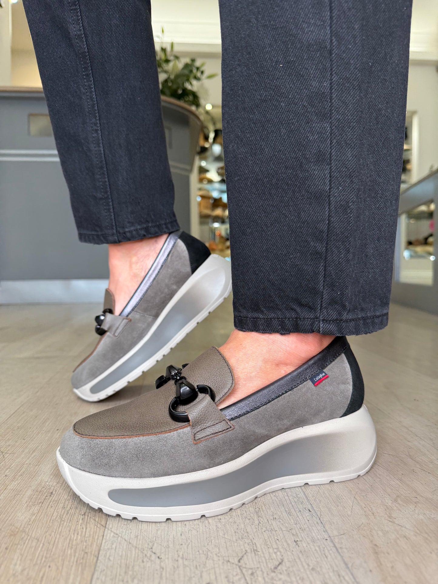 Callaghan - Soft Brown/ Taupe Mix Slip On Chunky Sole Shoe