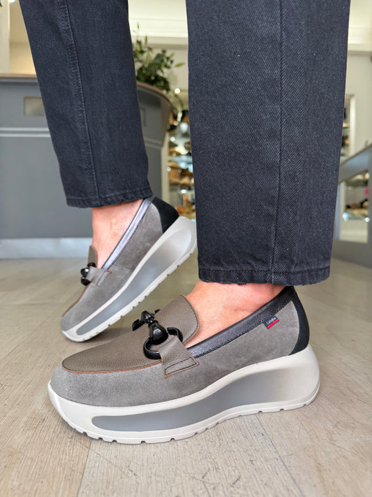 Callaghan - Soft Brown/ Taupe Mix Slip On Chunky Sole Shoe